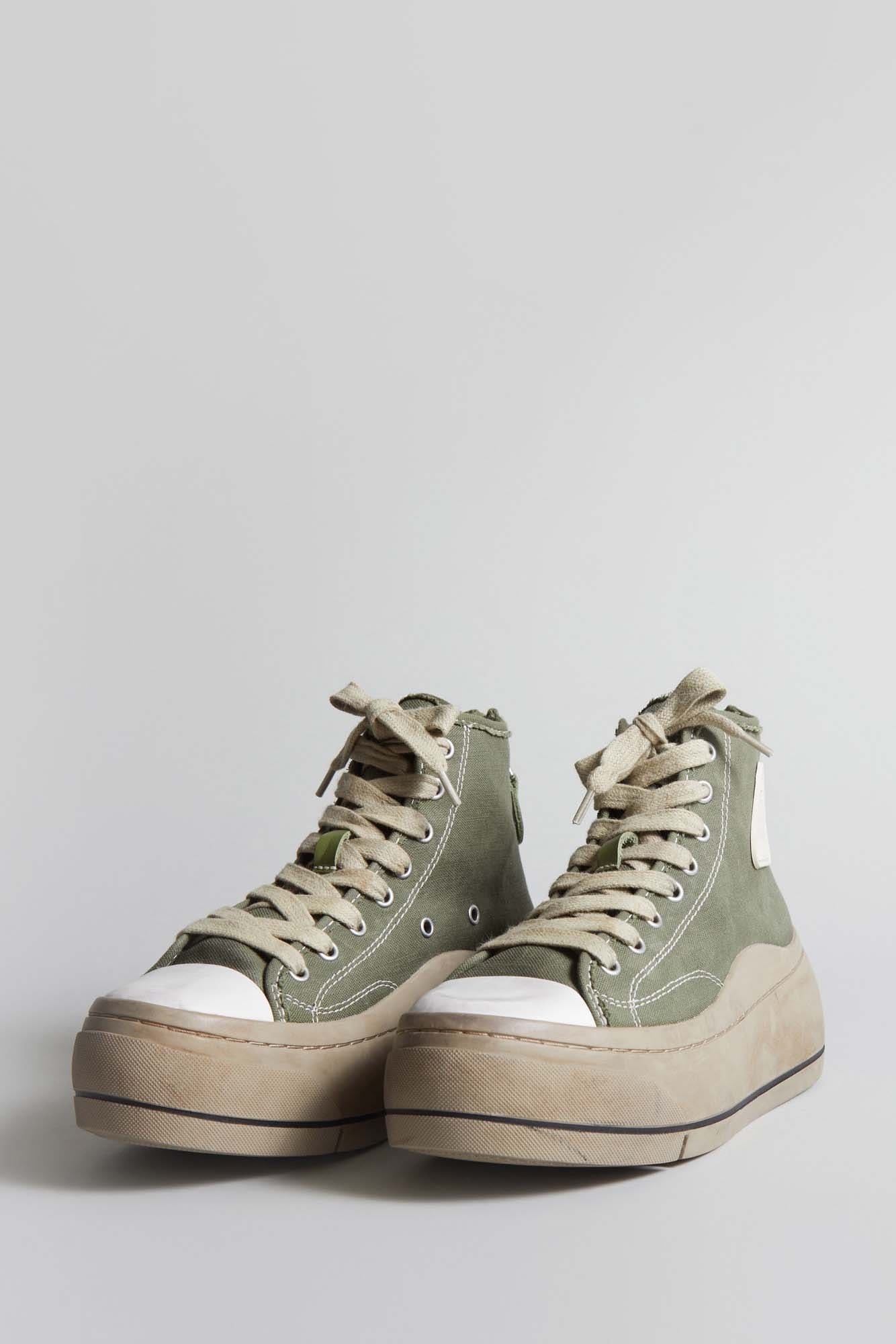 KURT HIGH TOP SNEAKER - OLIVE & BROWN - 1