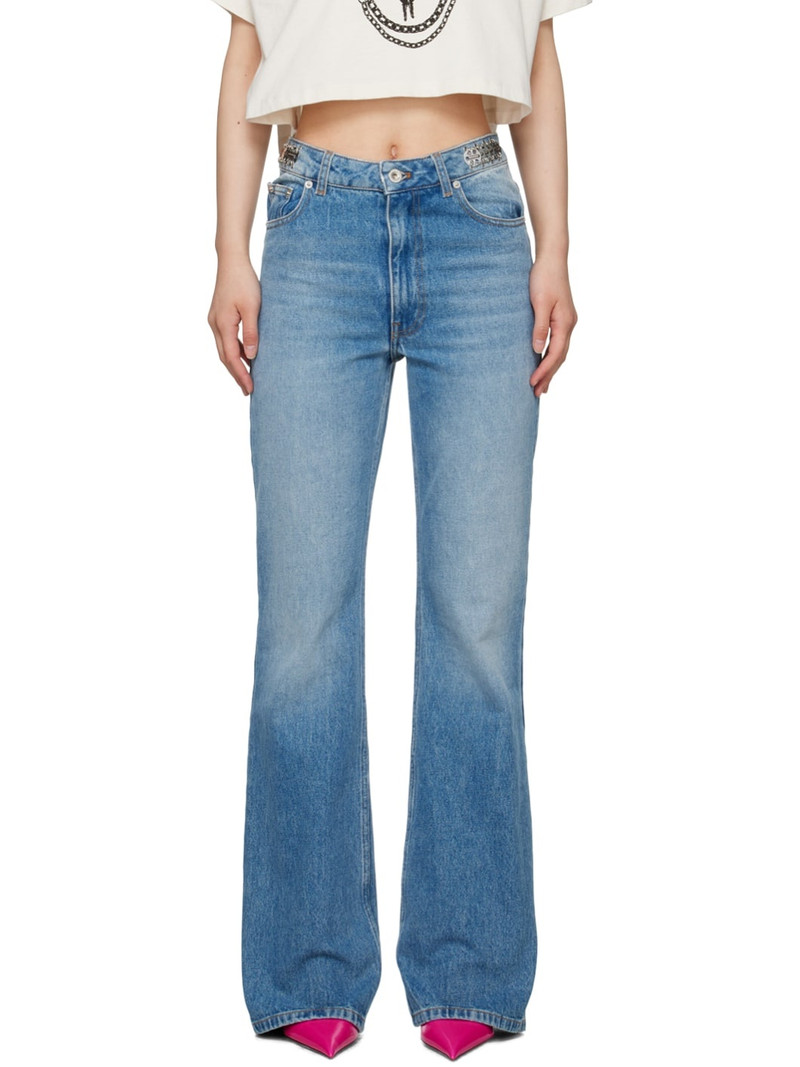 Blue Embellished Jeans 1