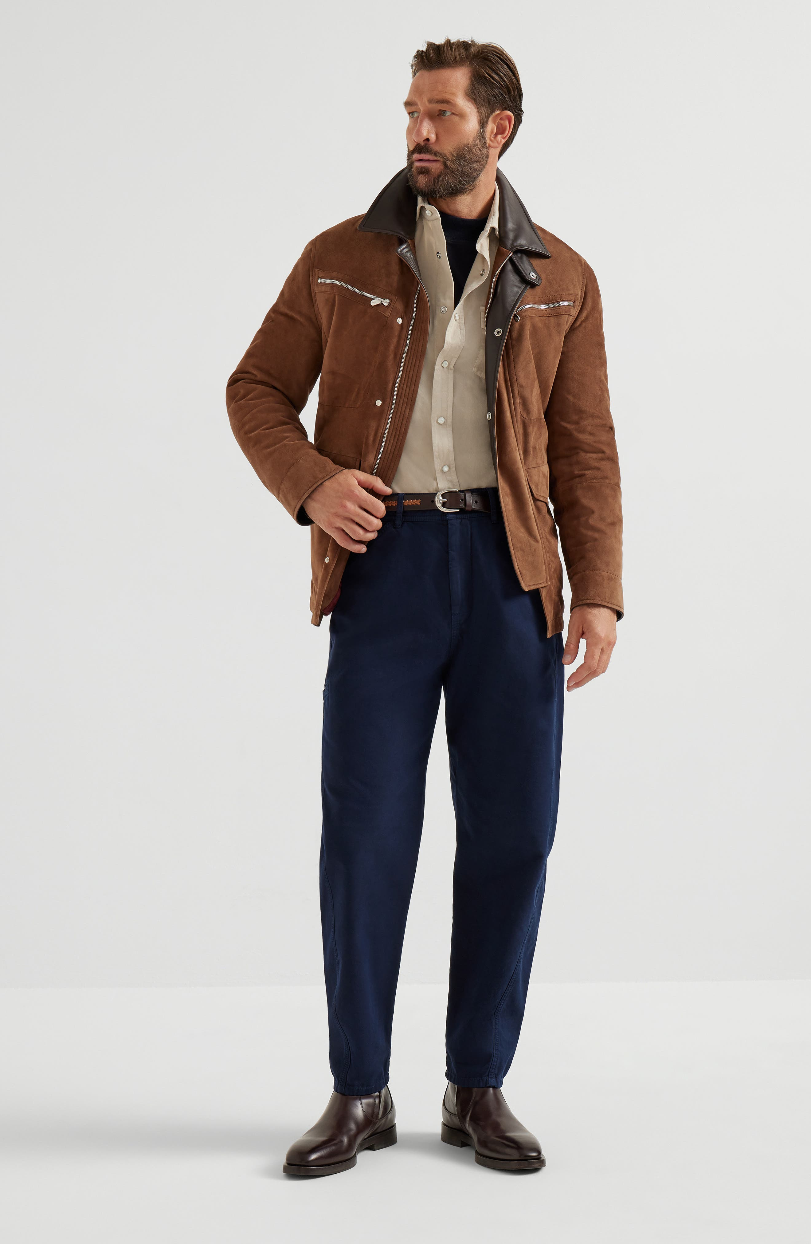 Brunello Cucinelli Gabardine trousers in Navy Blue at Nordstrom - 5