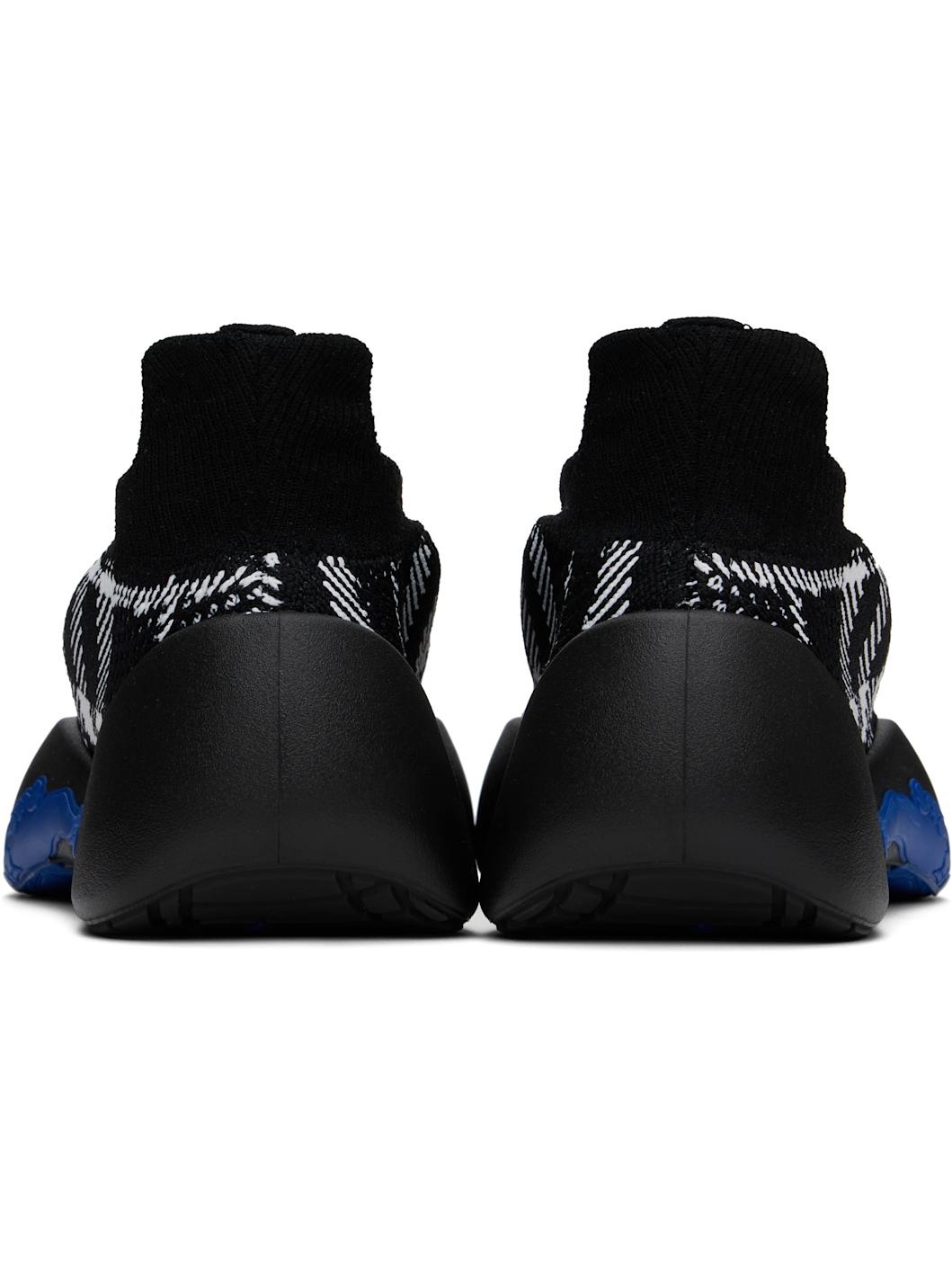 Black & White Check Knit Neptune Sneakers - 2