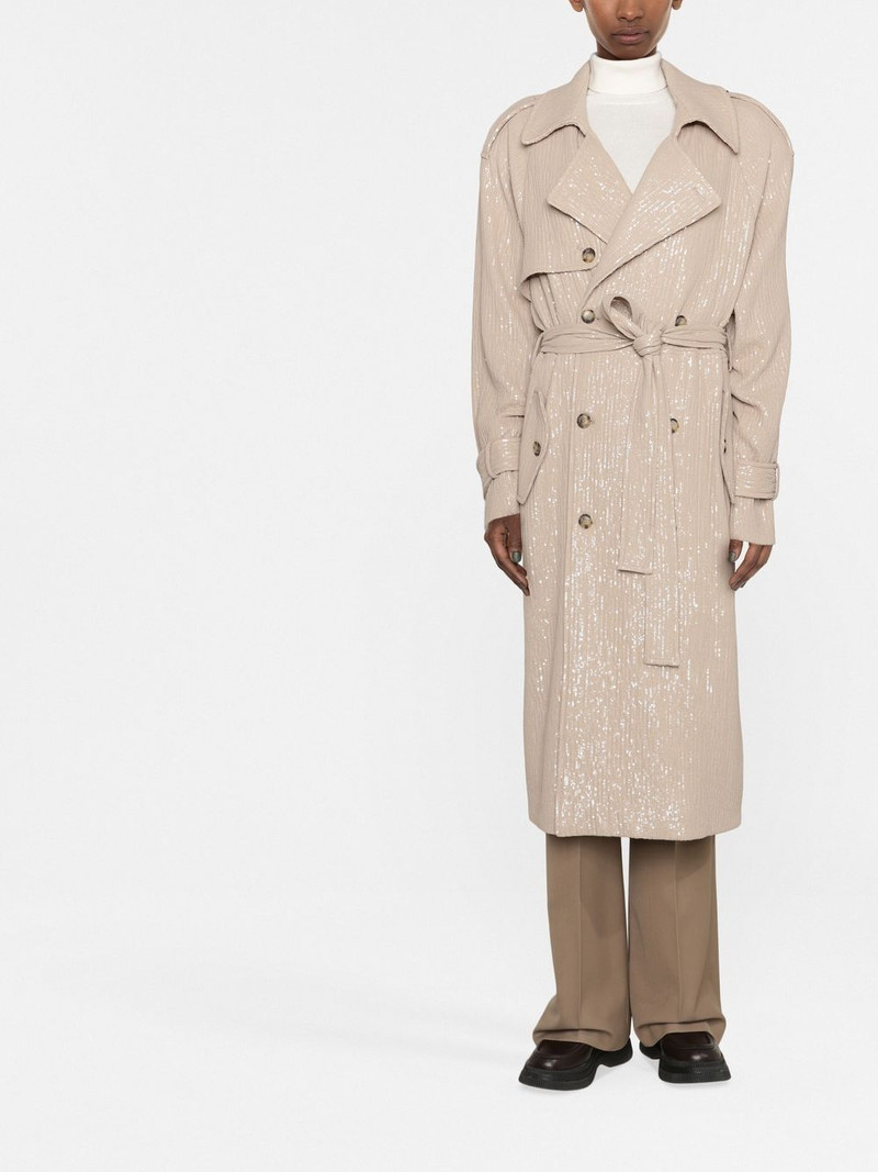 THE MANNEI Soria sequin silk trench coat outlook