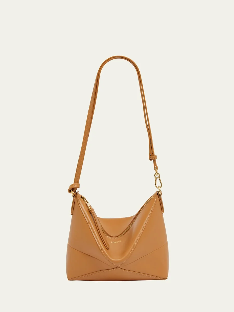 Puzzle Fold Leather Pouch Shoulder Bag - 1