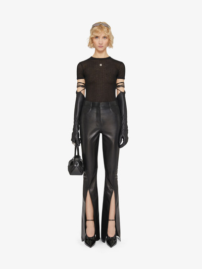 Givenchy BOOT CUT PANTS IN LEATHER WITH SLITS outlook