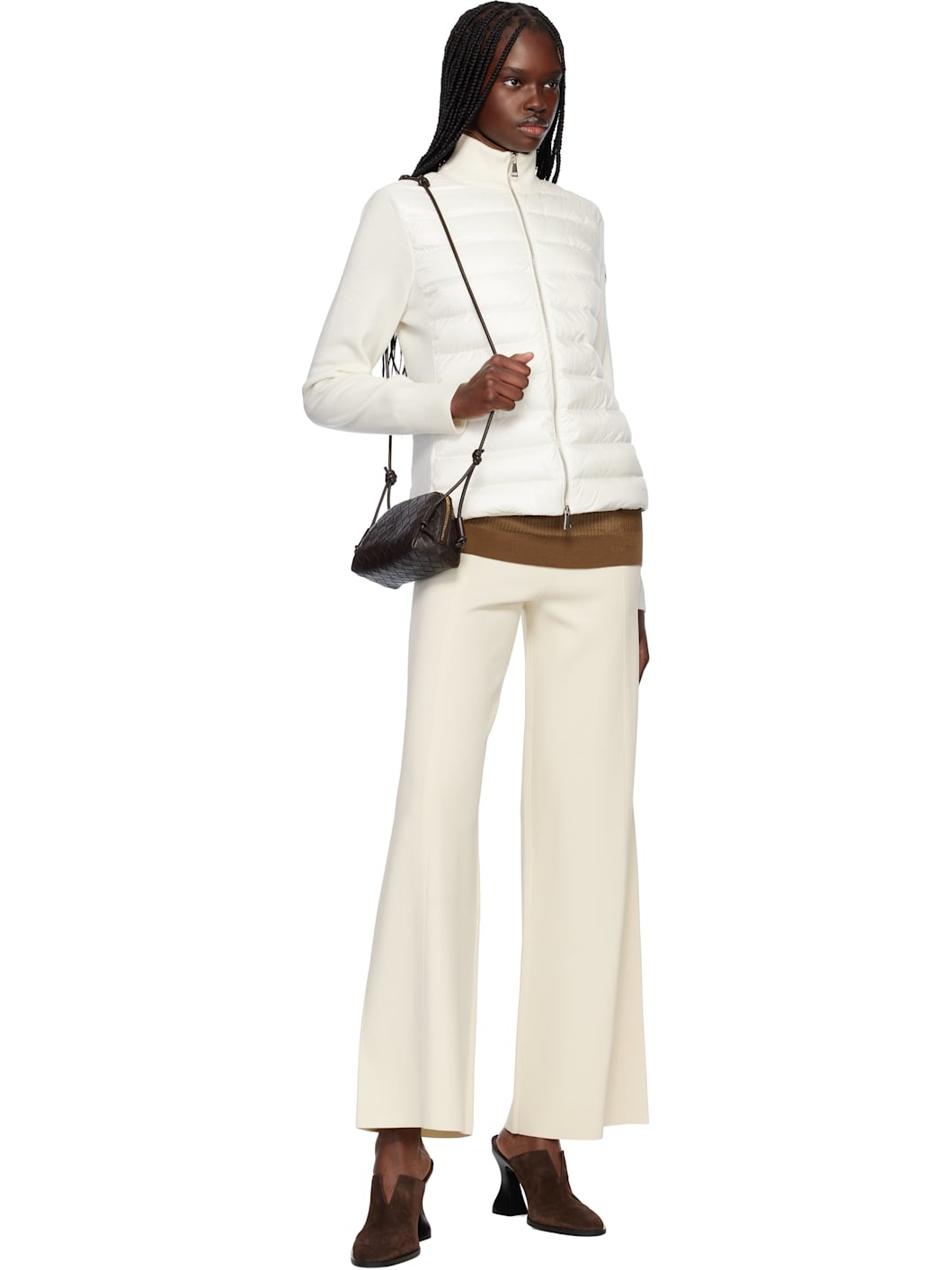 Off-White Padded Wool Zip-Up Down Cardigan - 5
