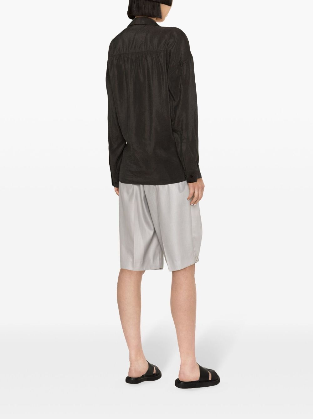 straight-collar twisted shirt - 4