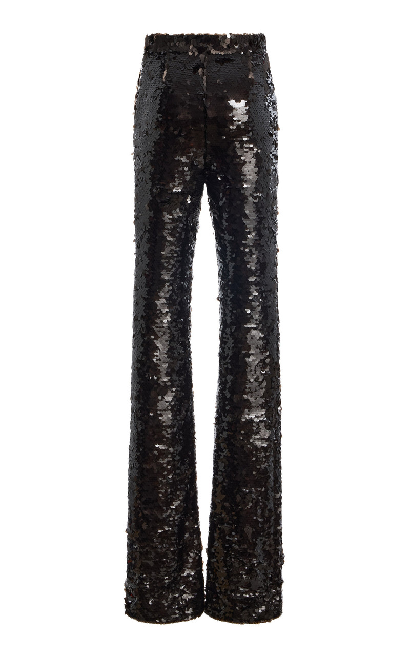 Flared Sequined Pants brown 3