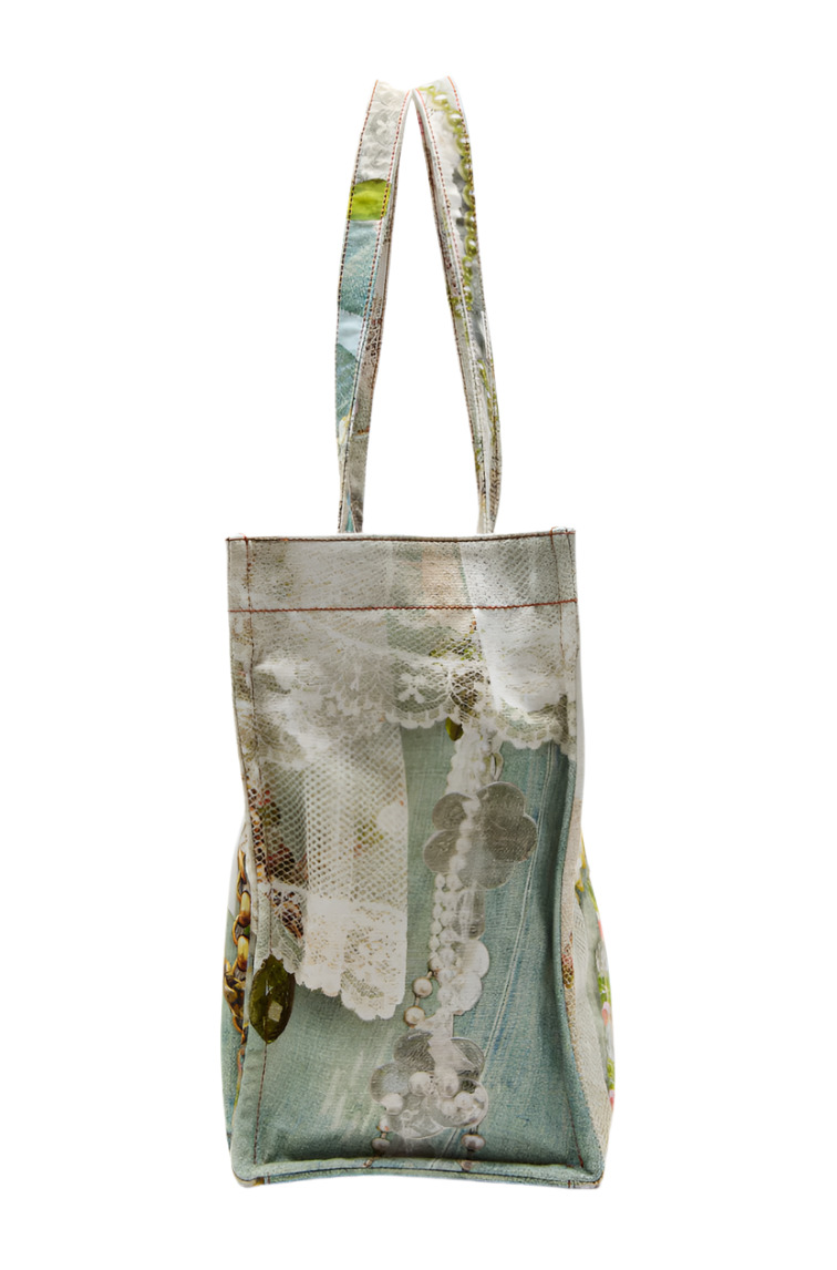 PRINTED TOTE BAG (WHITE/GREEN) - 2