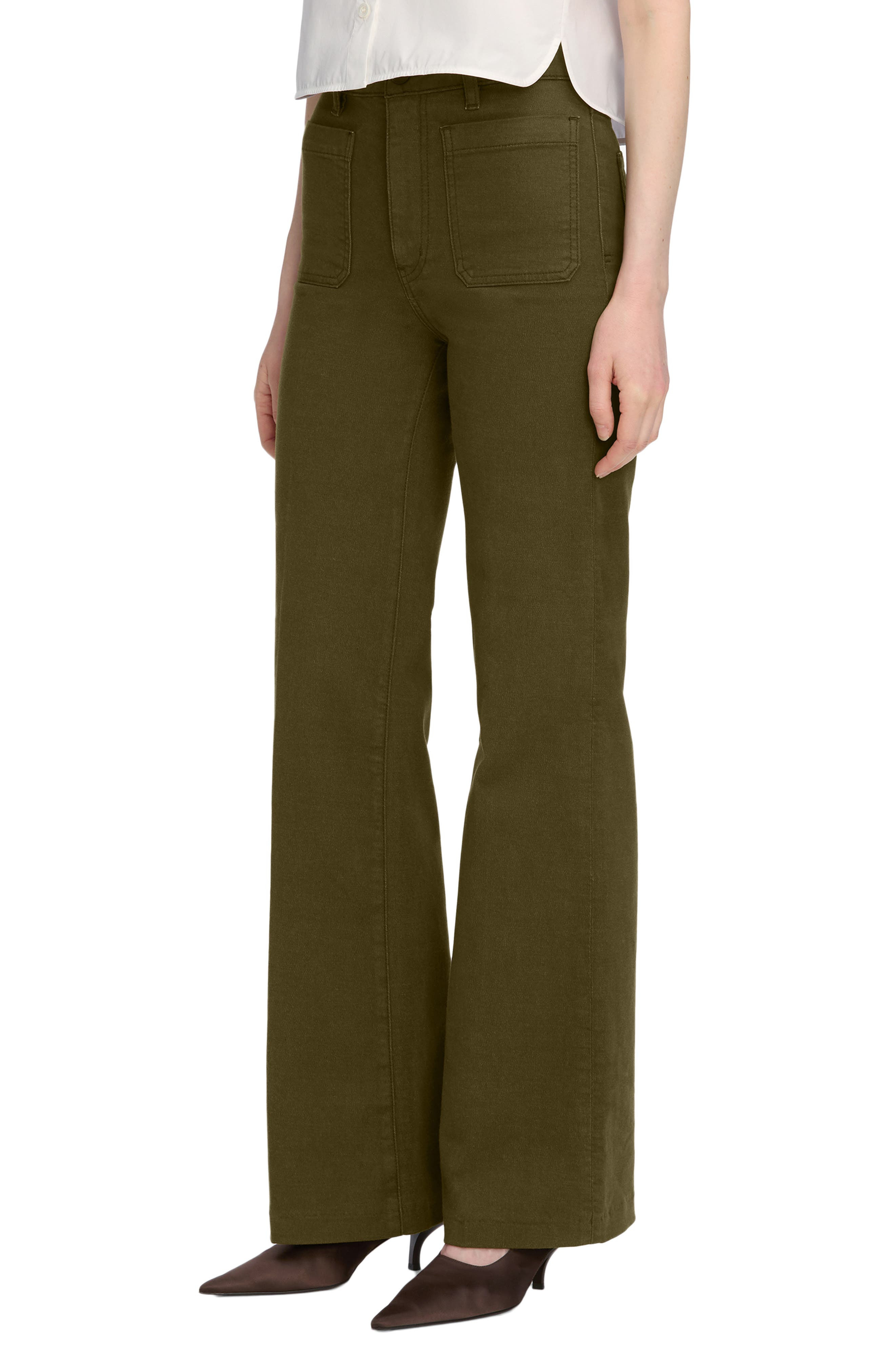 FRAME The Refined Straight Leg Pants in Tree Moss at Nordstrom - 3