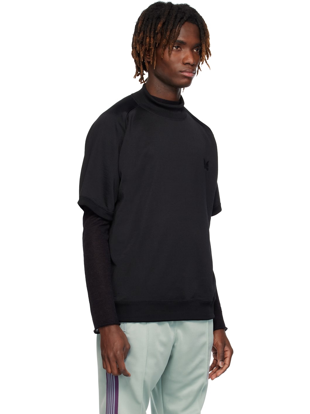 Black Mock Neck T-shirt - 2