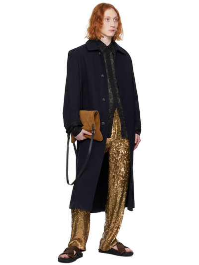 Dries Van Noten Gold Embellished Trousers outlook