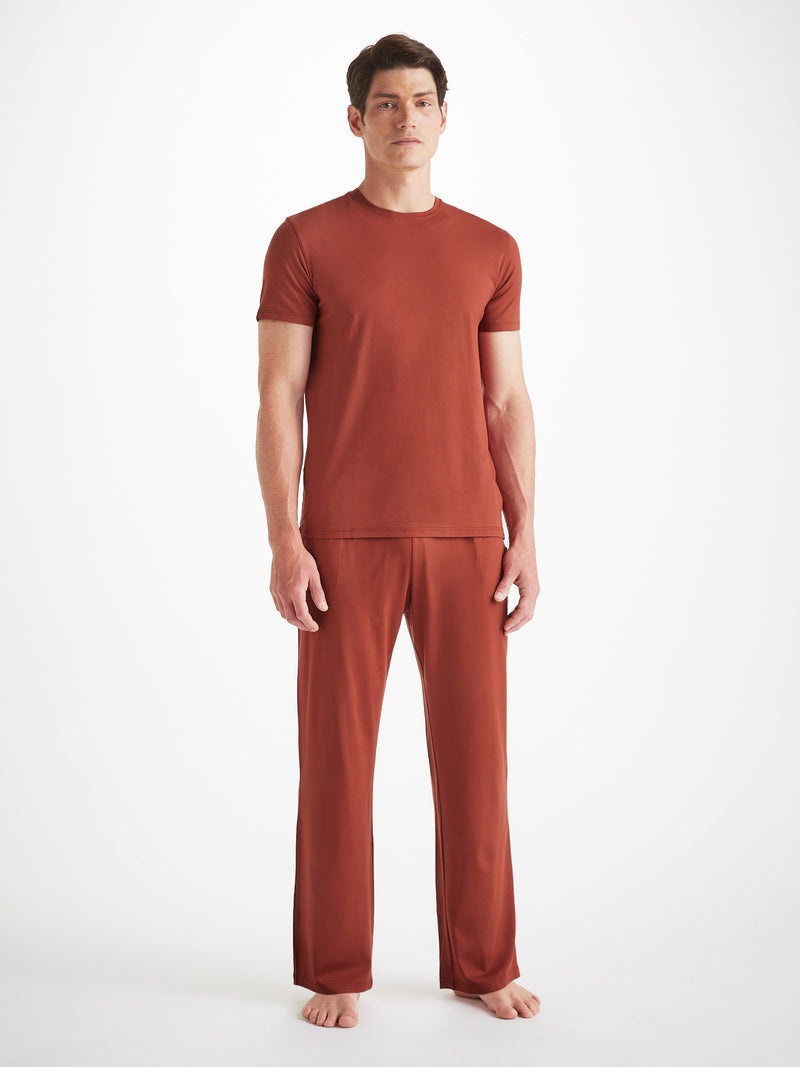 Men's Lounge Pants Basel Micro Modal Stretch Rust Red - 3