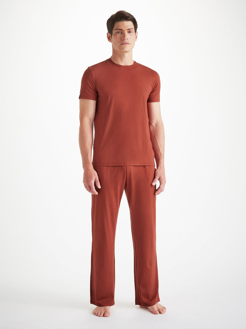 Men's Lounge Pants Basel Micro Modal Stretch Rust Red 3