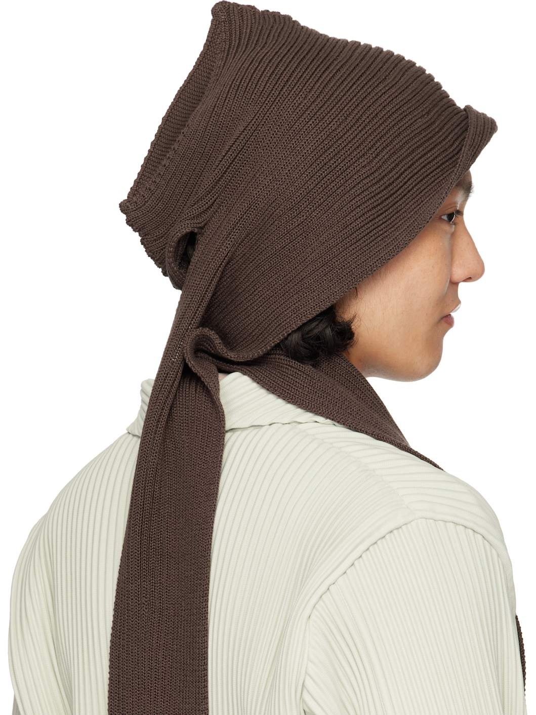 Brown Beanie Scarf - 3
