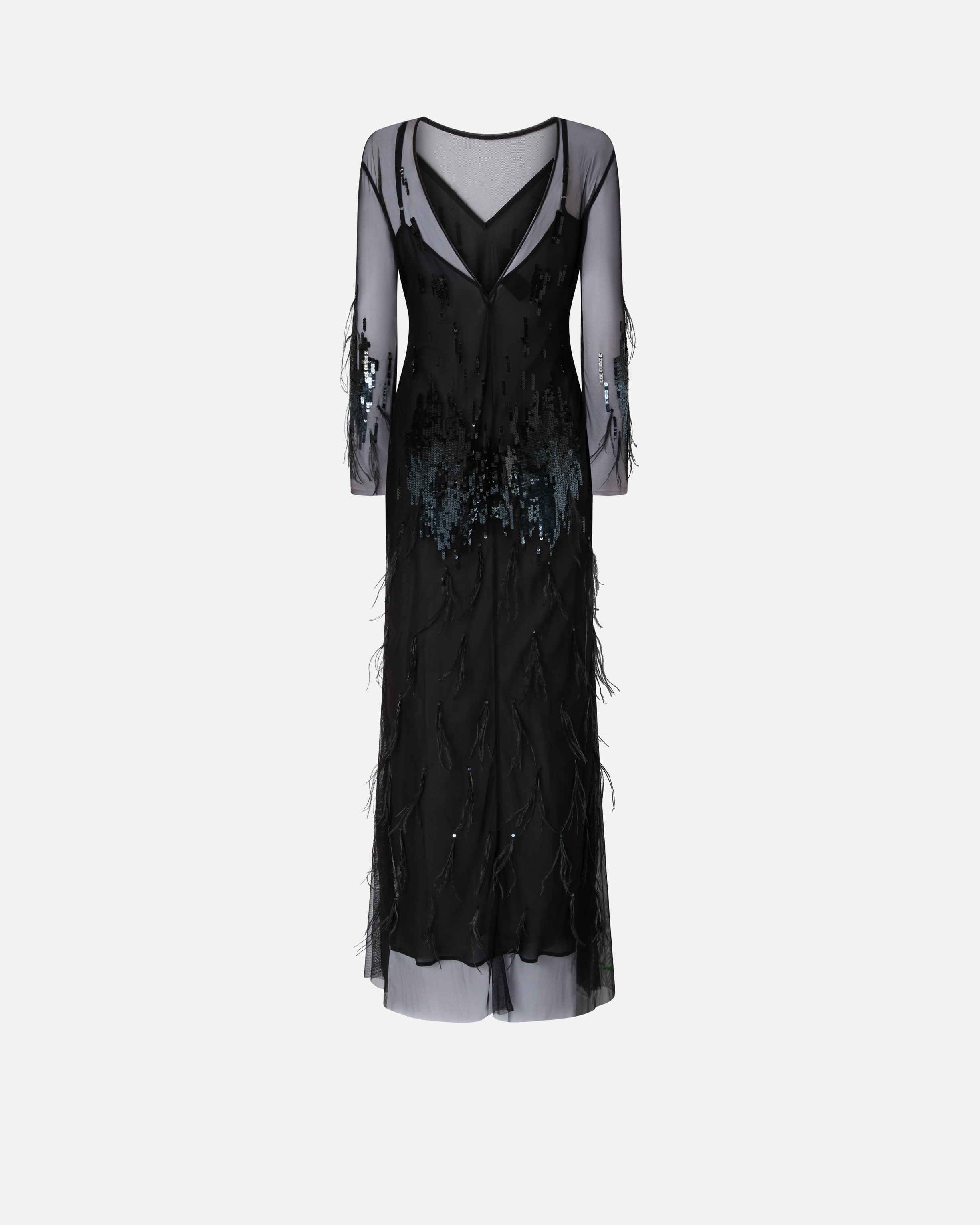 DRESS WITH SEQUINS AND FEATHERS - 2