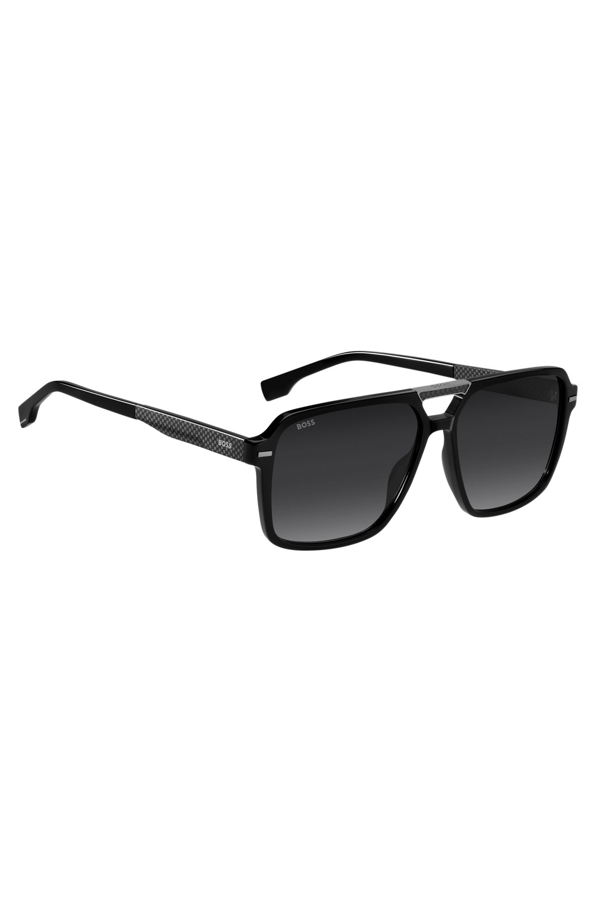 BLACK-ACETATE SUNGLASSES WITH CARBON-FIBER TEMPLES - 4