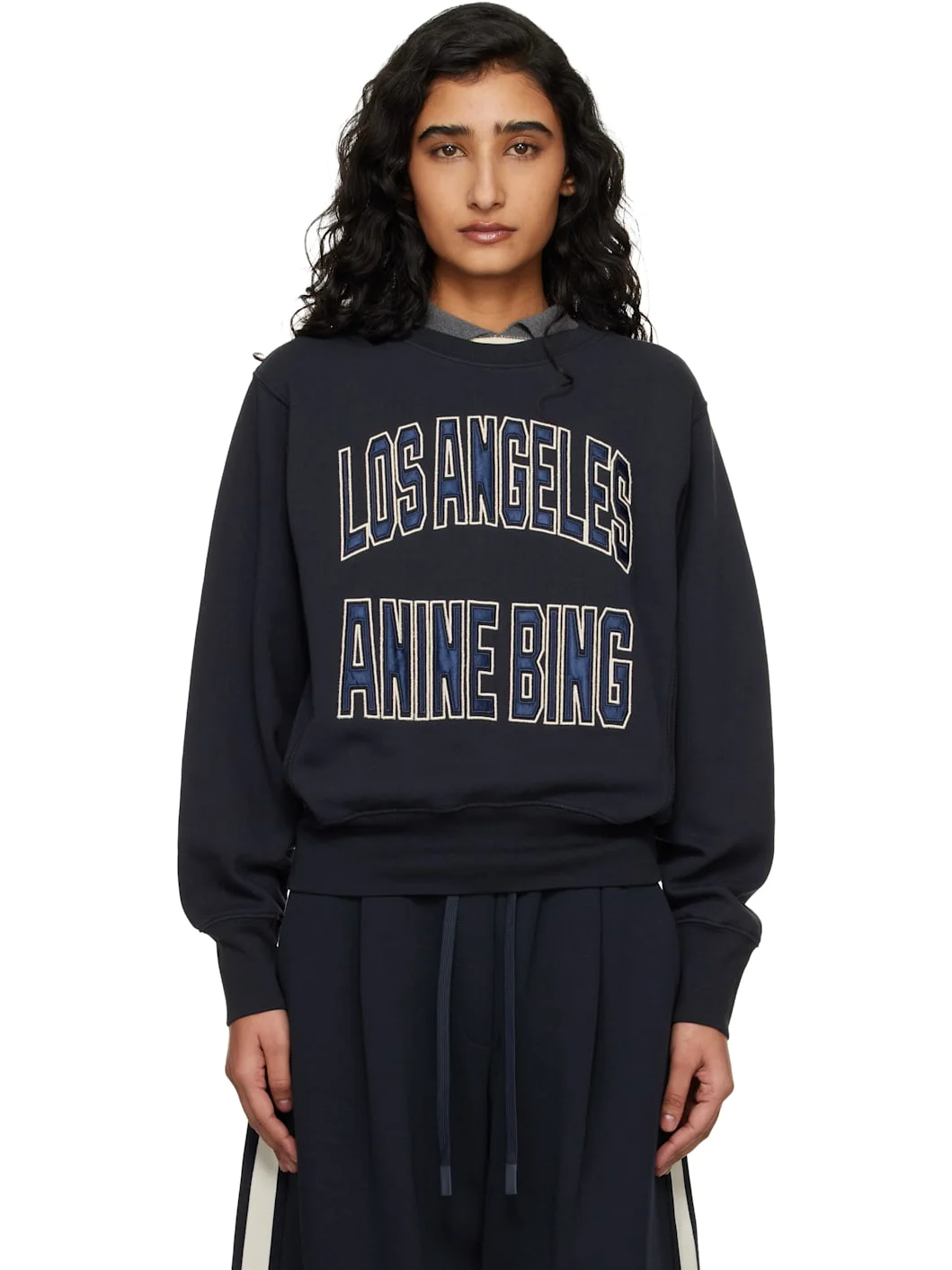 Navy Harry Shrunken Sweatshirt - 1
