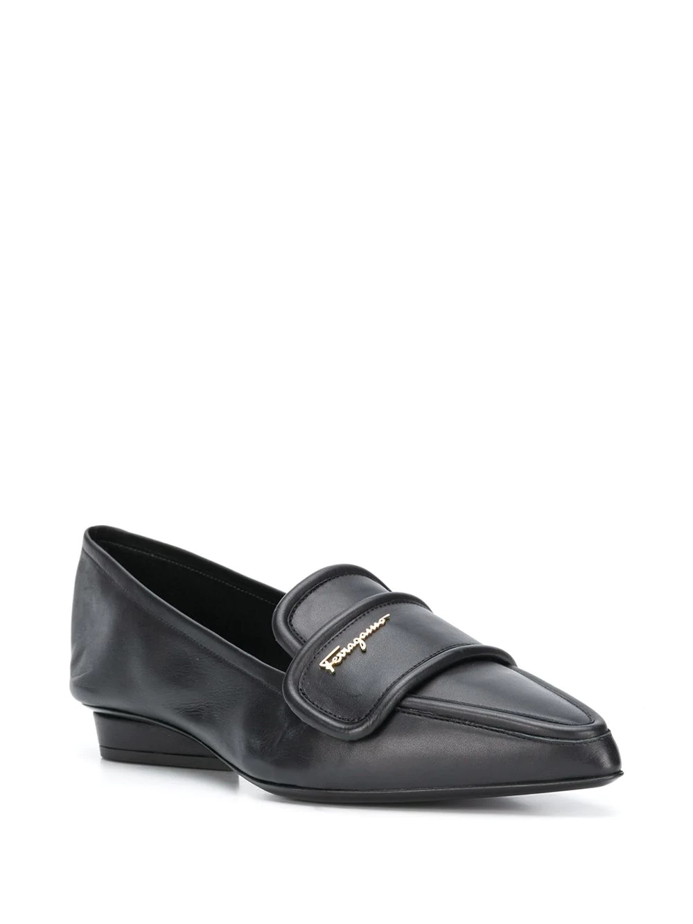 pointed leather loafers  - 2