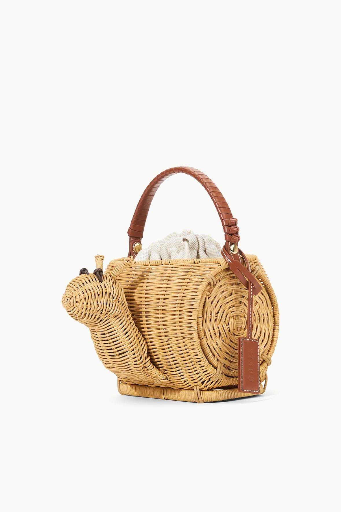 STAUD ESCARGOT WICKER BASKET BAG NATURAL - 3