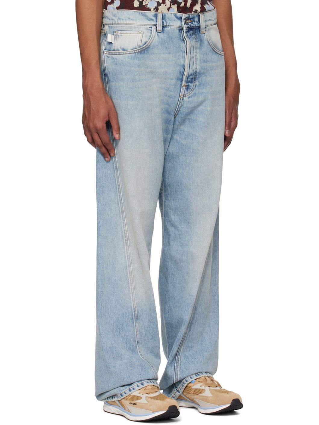 Blue Twisted Straight-Leg Jeans - 2