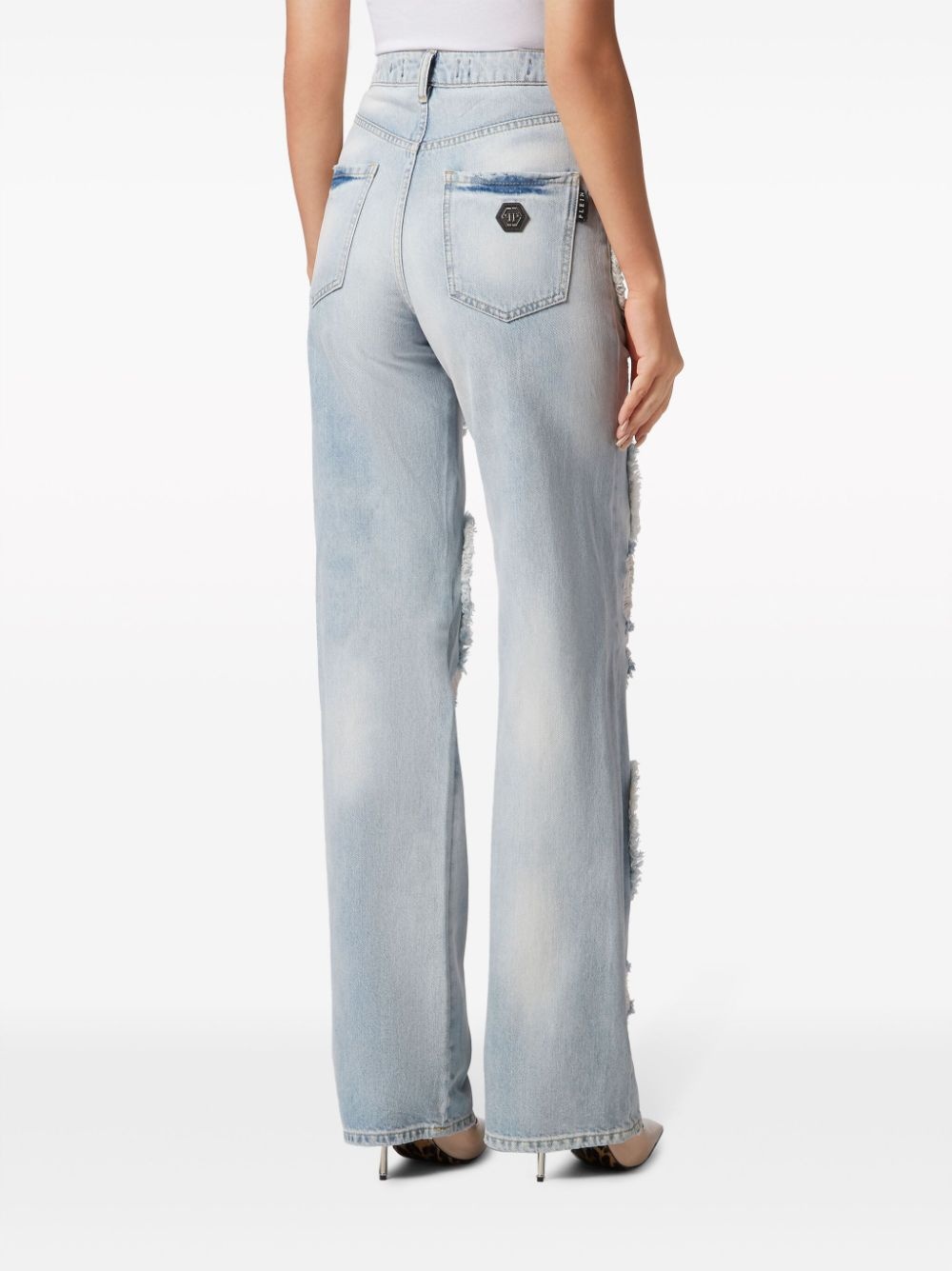 Heart high-rise wide-leg jeans - 4
