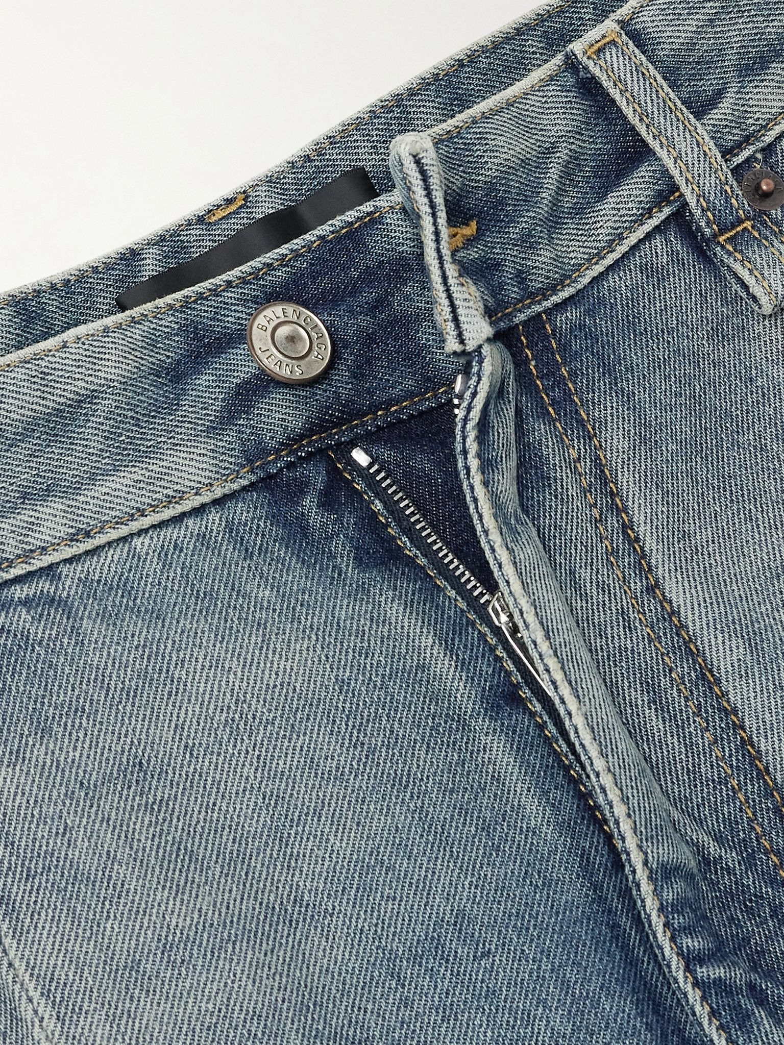 Mid-rise wide-leg cargo jeans Blue - 5