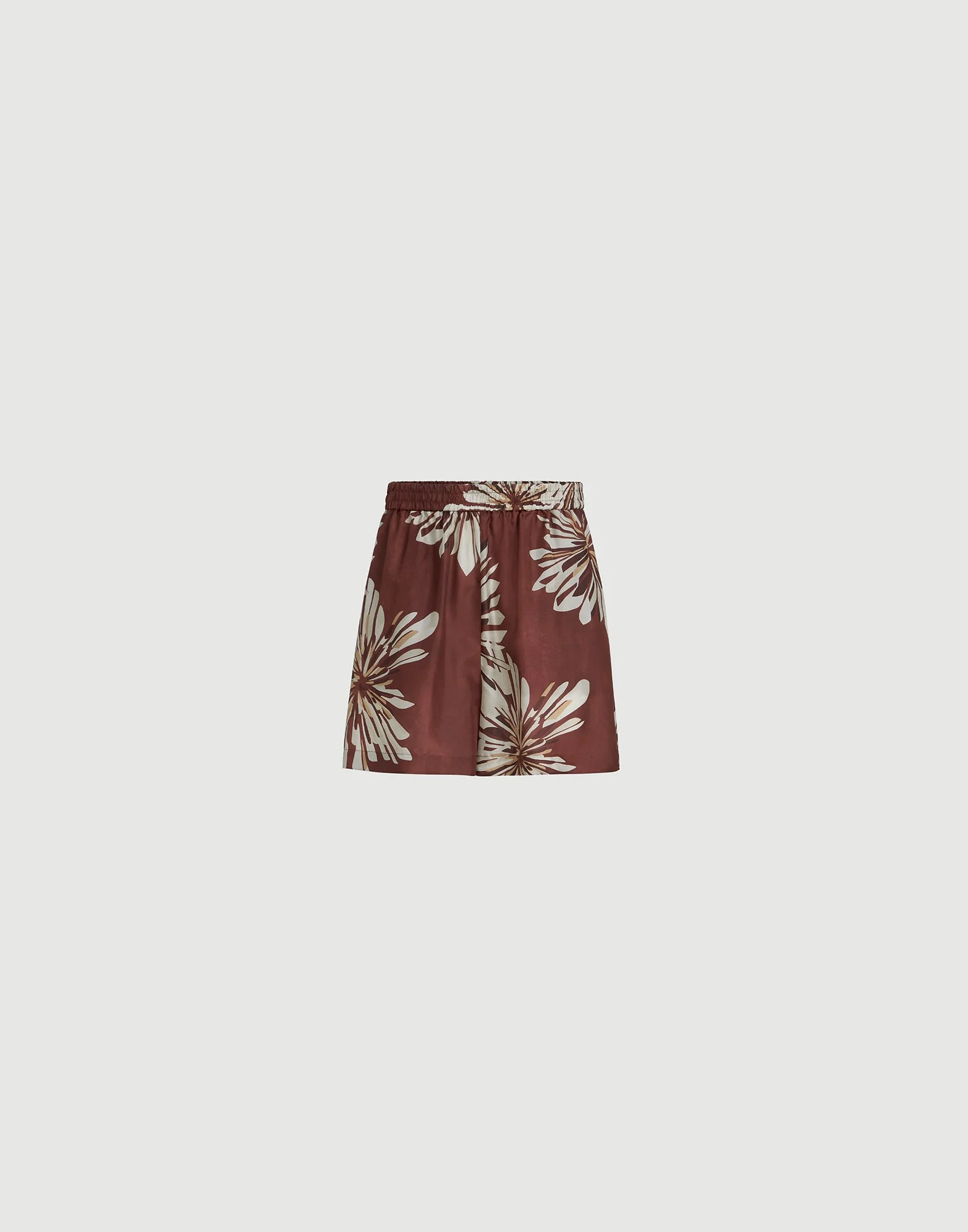 Silk bloom print pongee shorts - 1