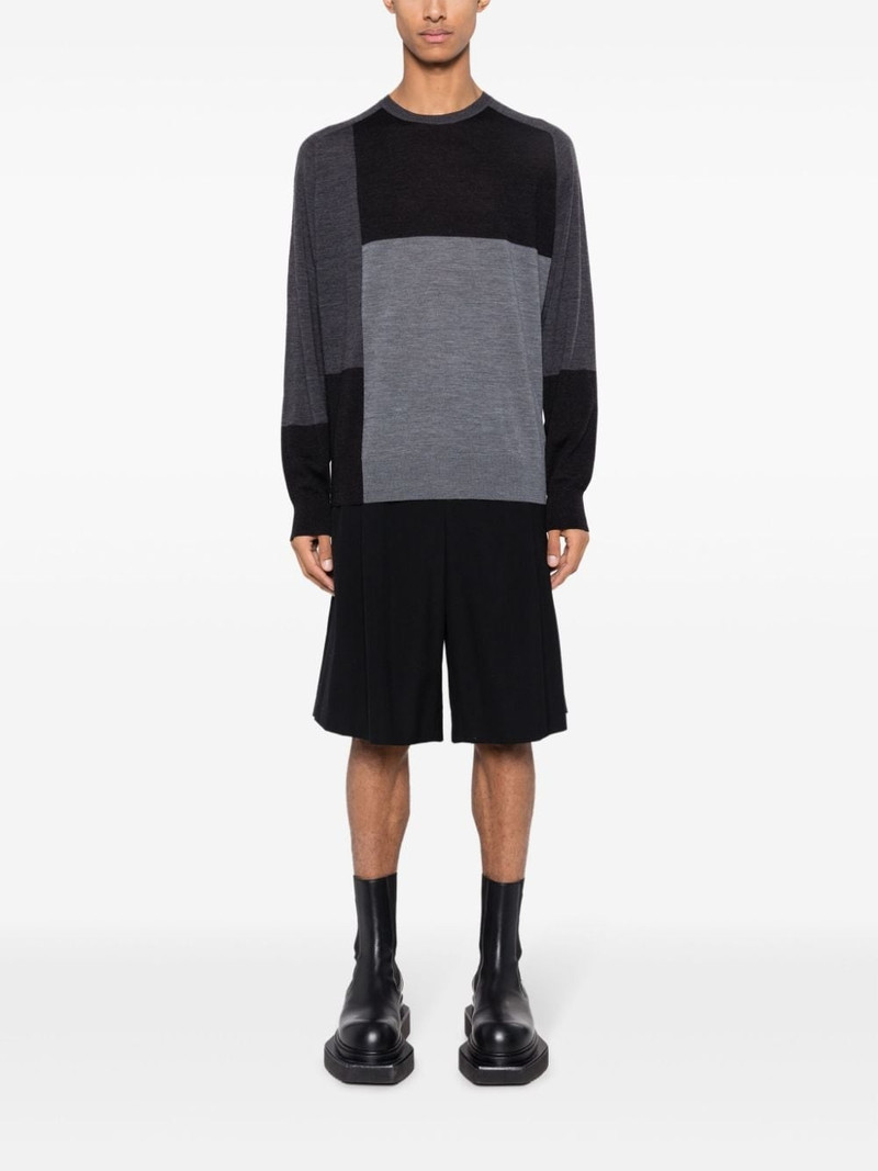Neil Barrett colour-block wool jumper outlook