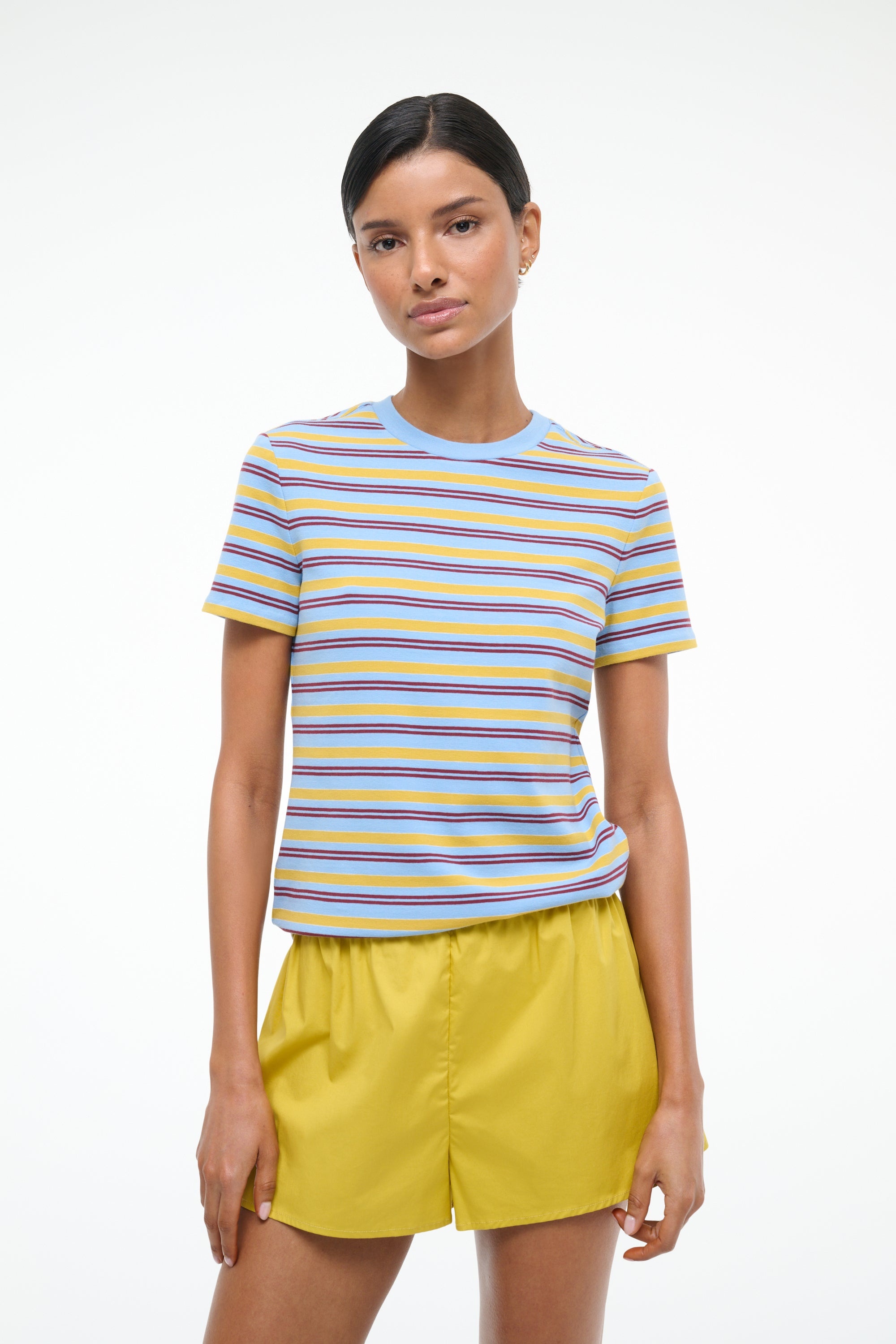 STAUD WEEKEND CREW TEE LINUS STRIPE - 3