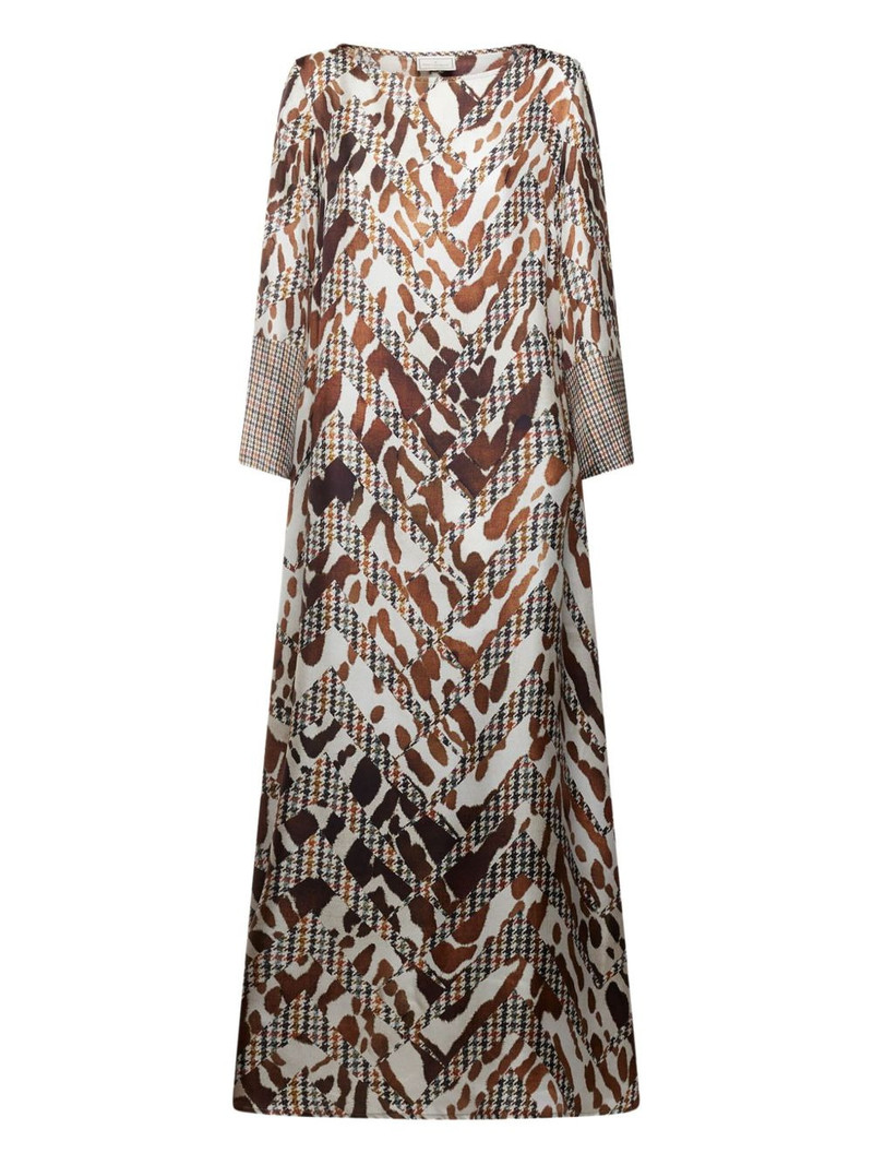 houndstooth-pattern animal-print maxi dress 1