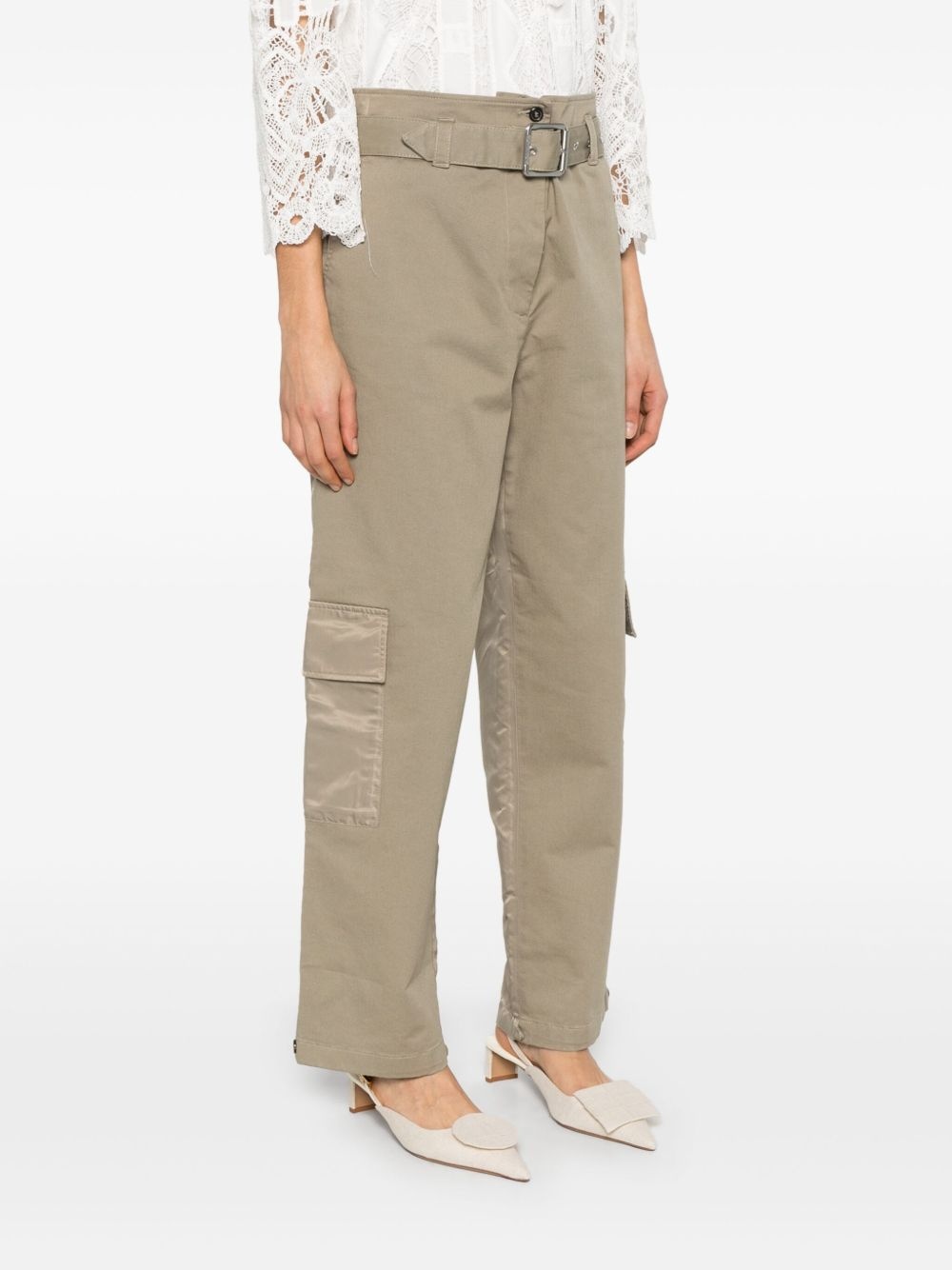 belted cargo trousers - 3