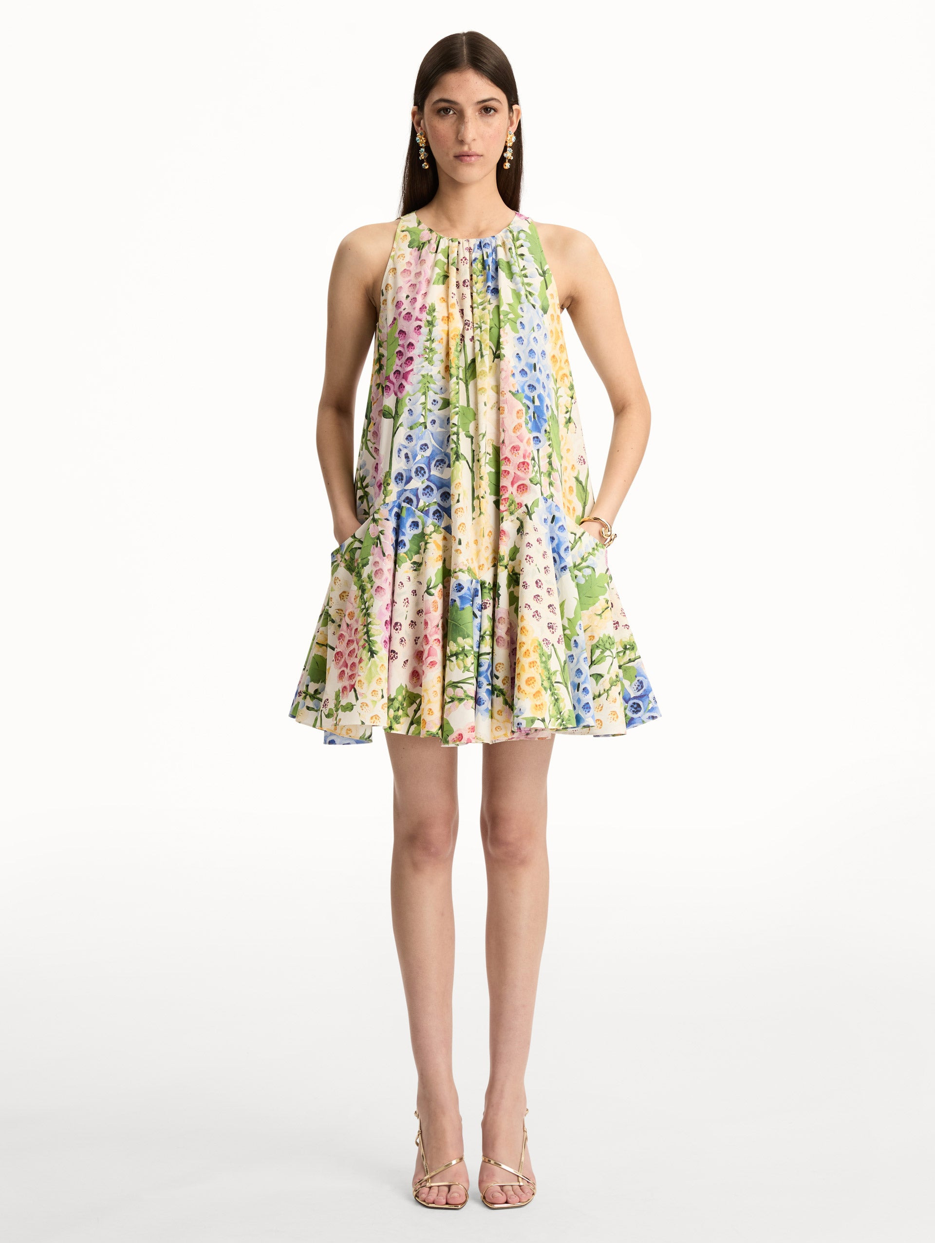 FOXGLOVE COTTON POPLIN TRAPEZE DRESS - 2
