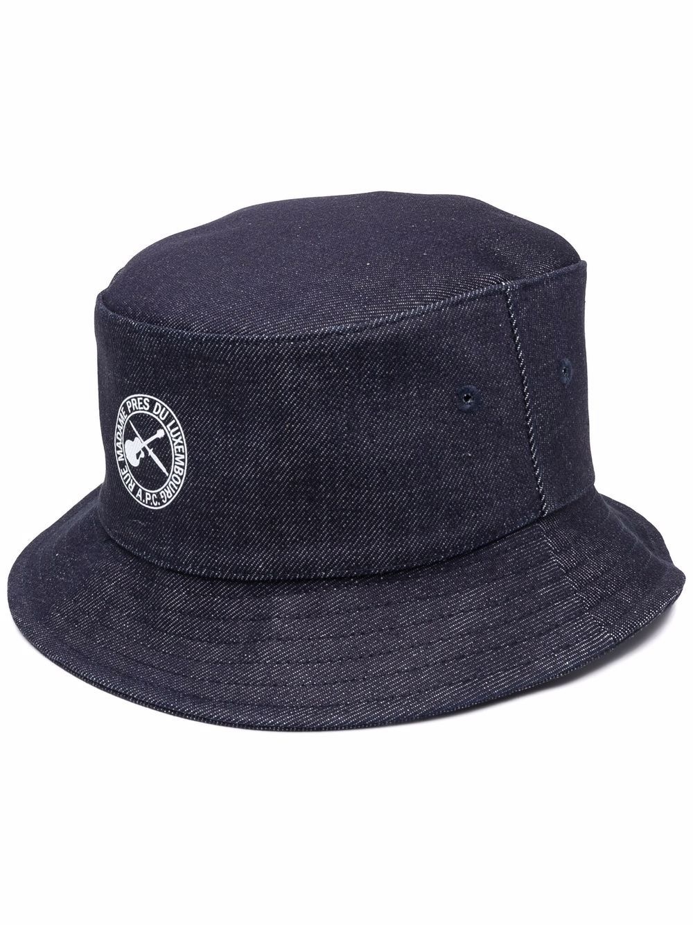 logo-print denim bucket hat - 1