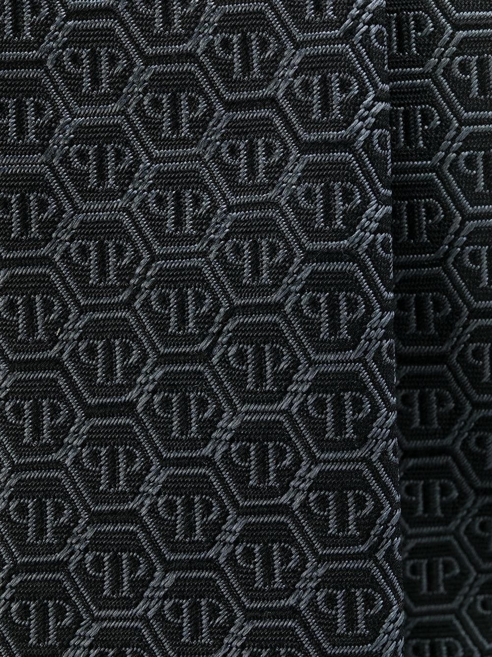 Thick jacquard logo tie - 2