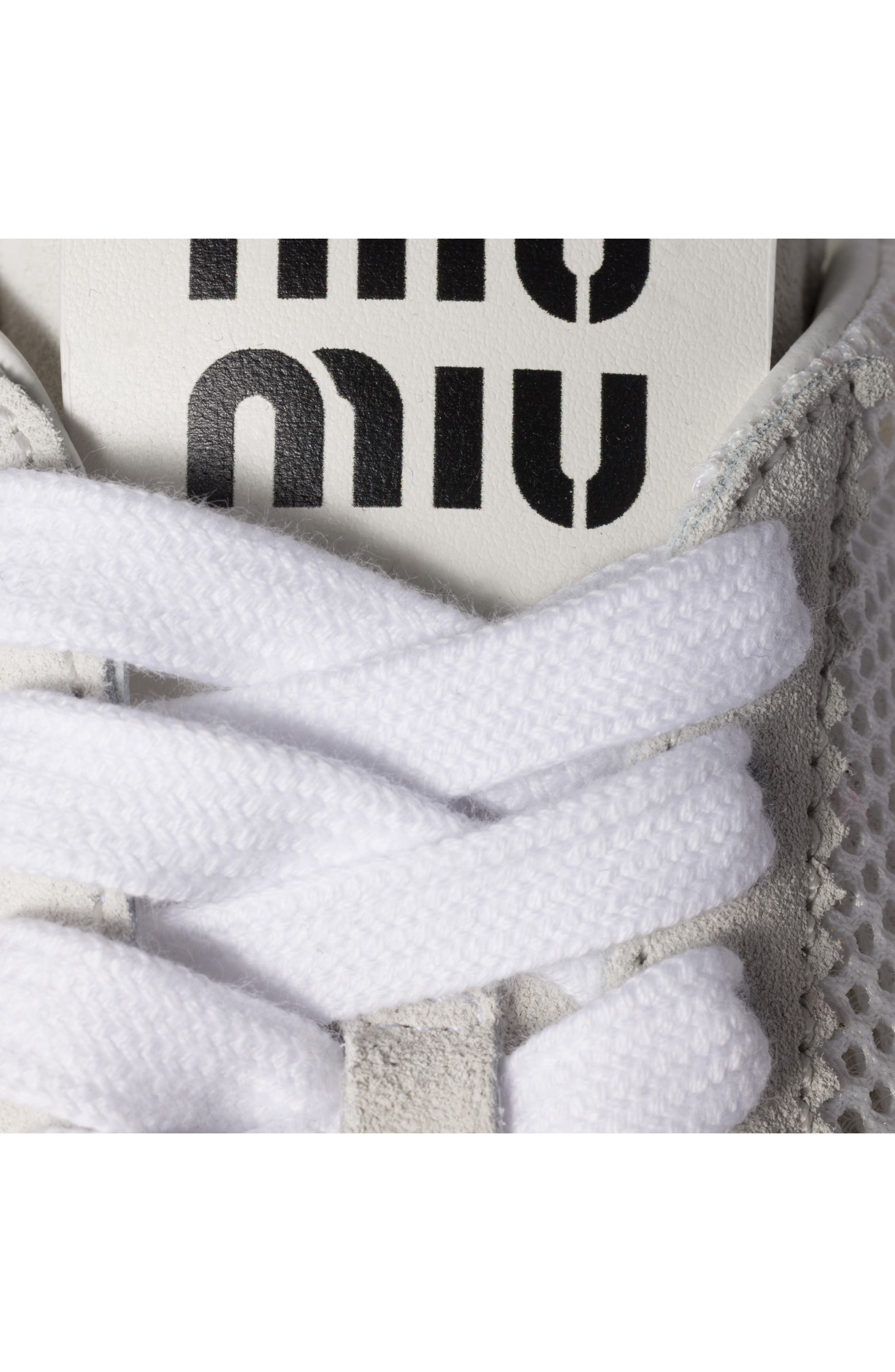Miu Miu Plume Mesh Low Top Sneaker in Bianco at Nordstrom - 3