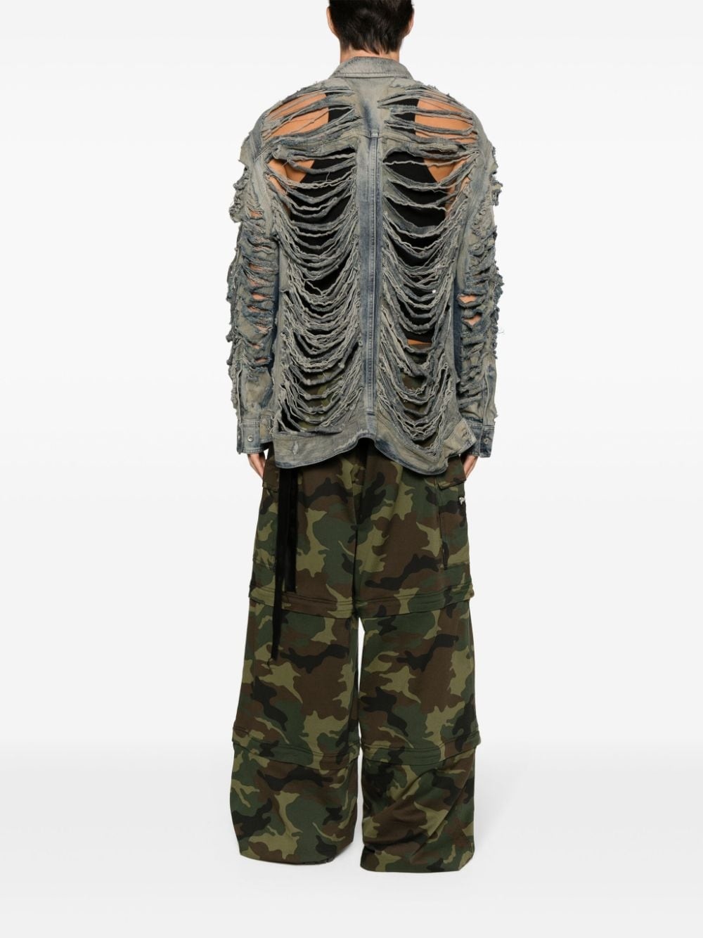 Shredded denim jacket - 4