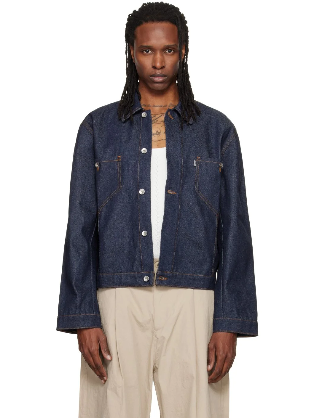 Navy Loft Denim Jacket - 1
