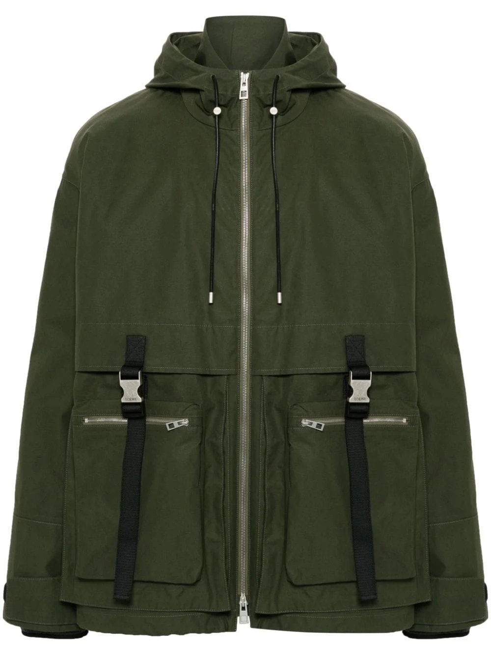 water-repellent hooded parka - 1