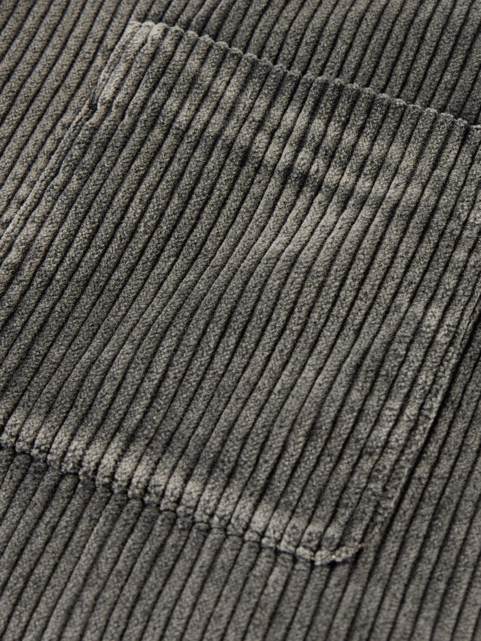 Garment-Dyed Cotton-Corduroy Overshirt Gray - 7