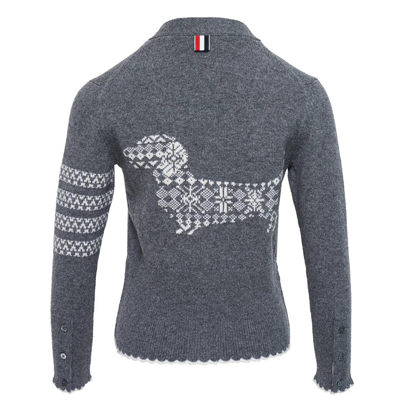 Thom Browne Holiday Hector Jersey Intarsia Cardigan outlook