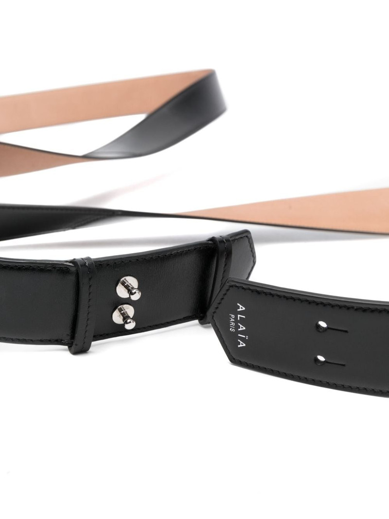 Alaïa logo-debossed leather belt outlook