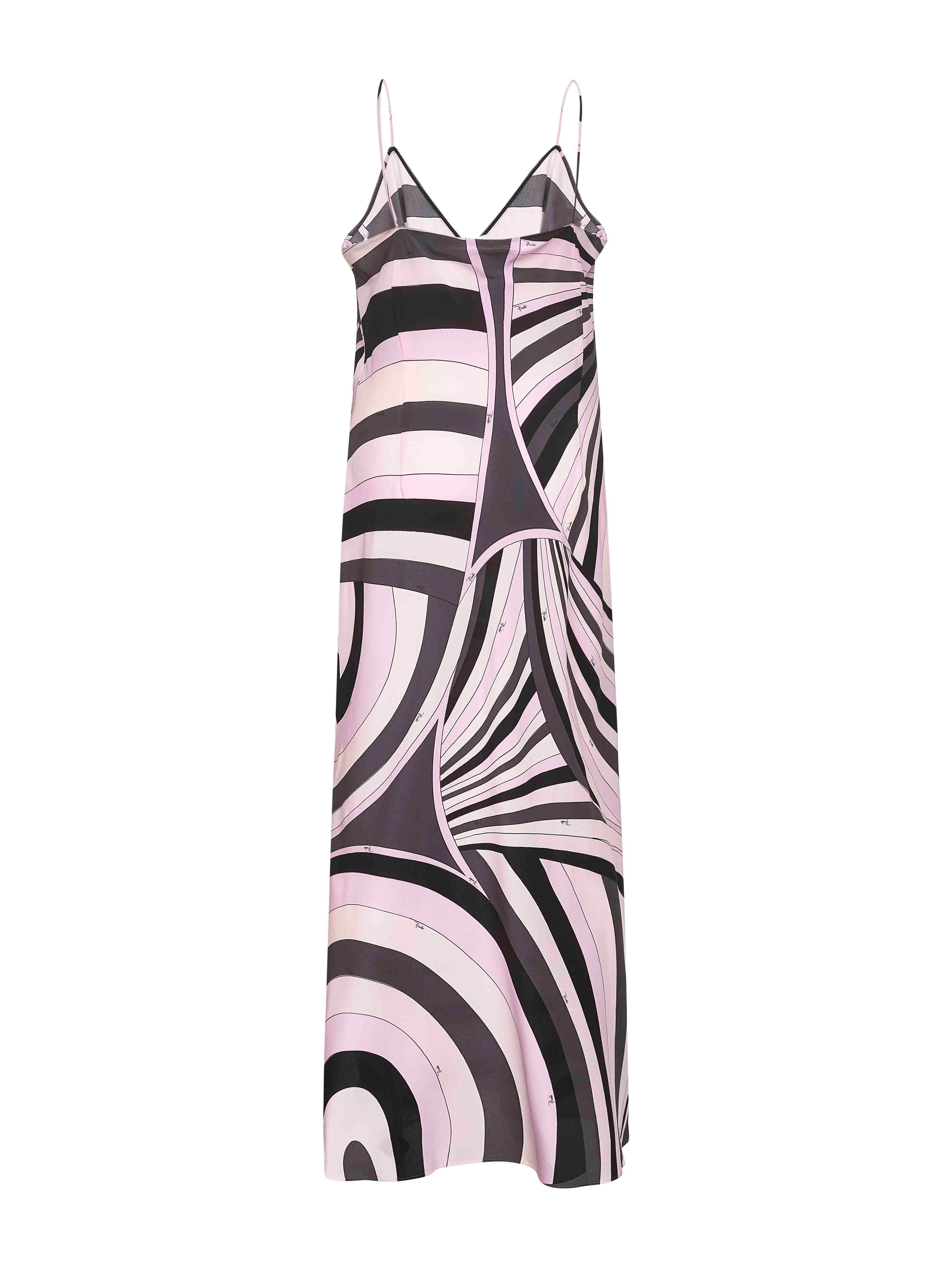 Iride print silk lingerie long dress - 2