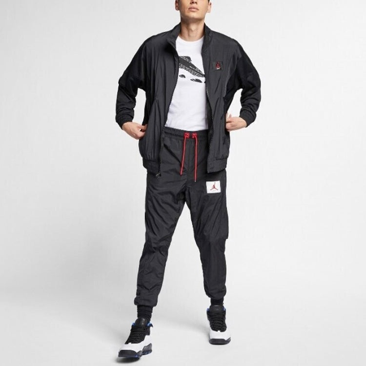 Air Jordan Sports Stand Collar Windproof Woven Jacket Black AO0556-010 - 2