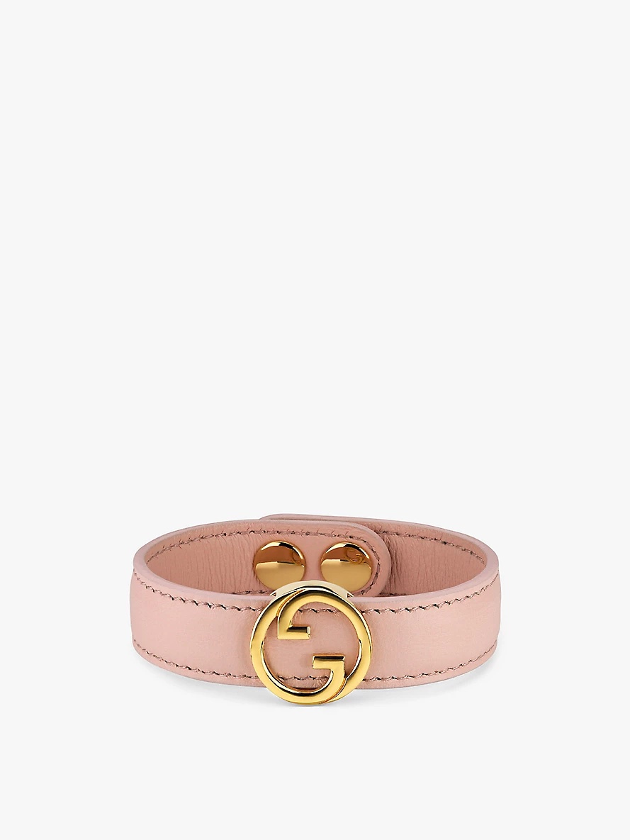 Blondie Interlocking GG-logo leather and metal bracelet - 1