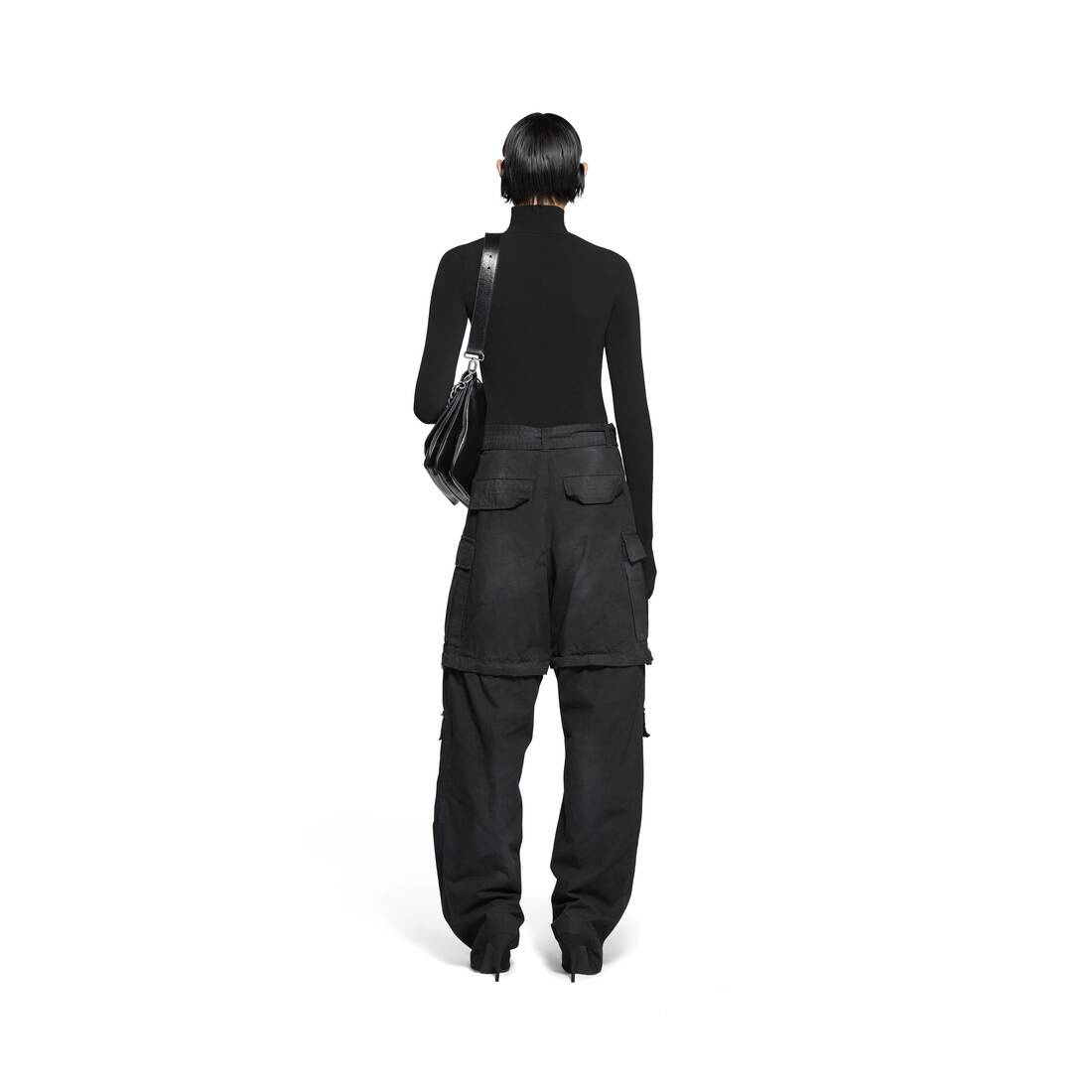 Women's Balenciaga Knife Cargo Pantashoes in Black - 4