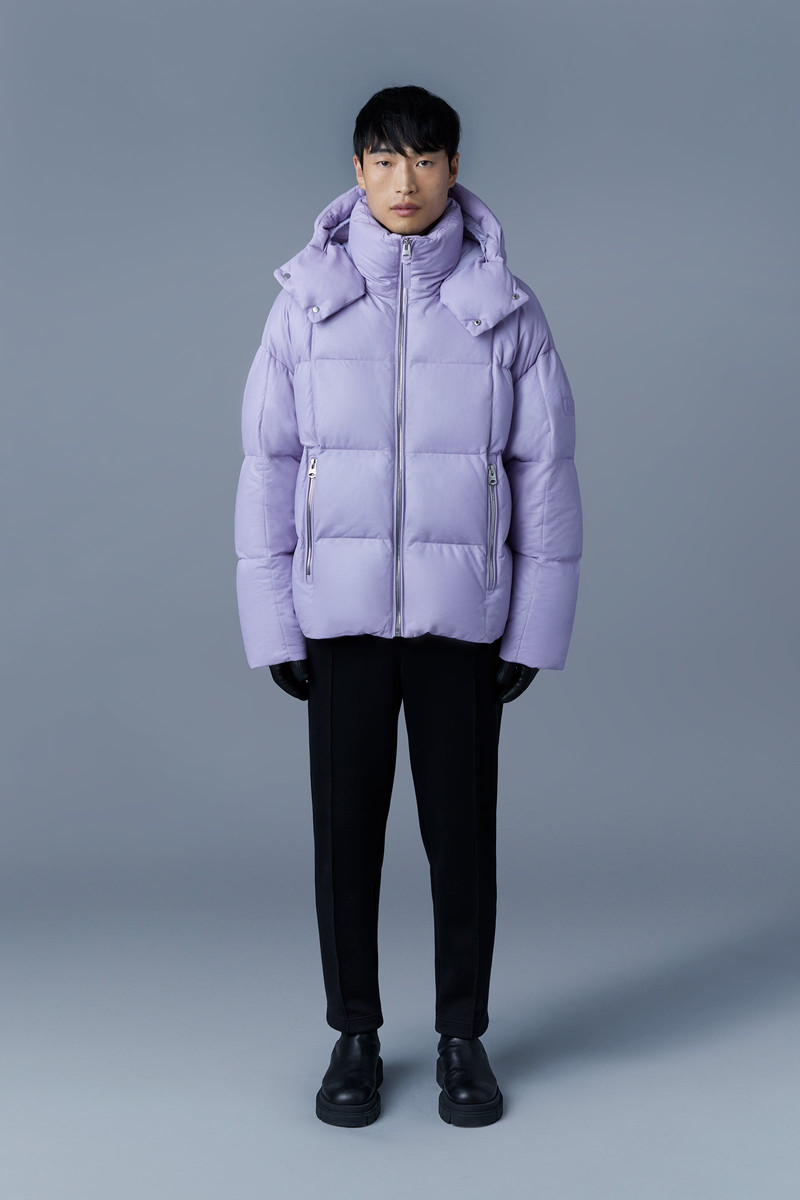 MACKAGE MIKKO (R) Leather down jacket with removable hood outlook