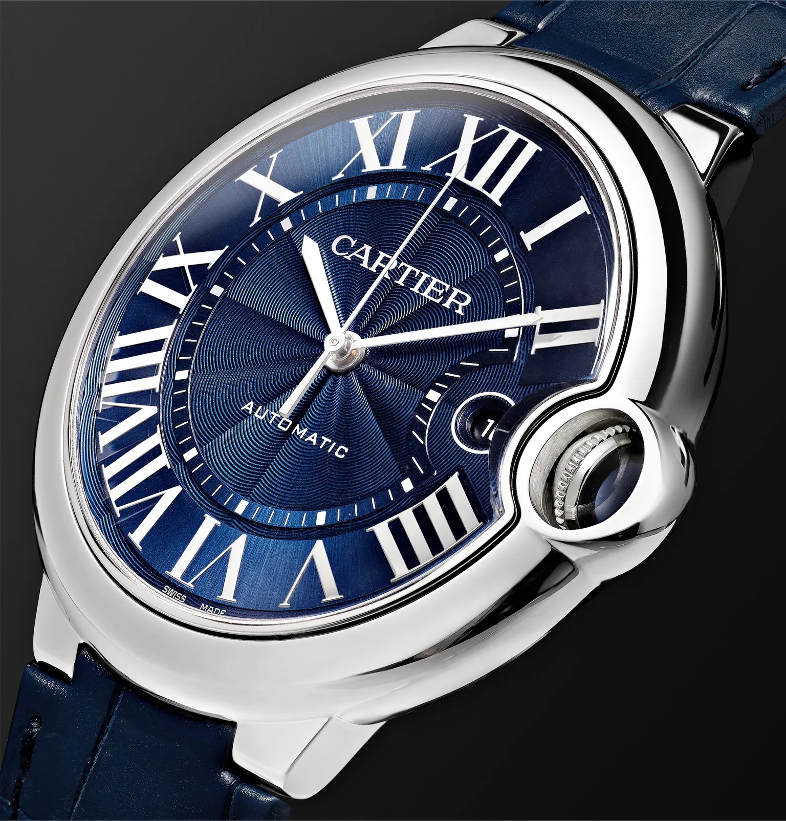 Ballon Bleu De Cartier Automatic 42mm Steel and Alligator Watch, Ref. No. CRWSBB0025 - 4