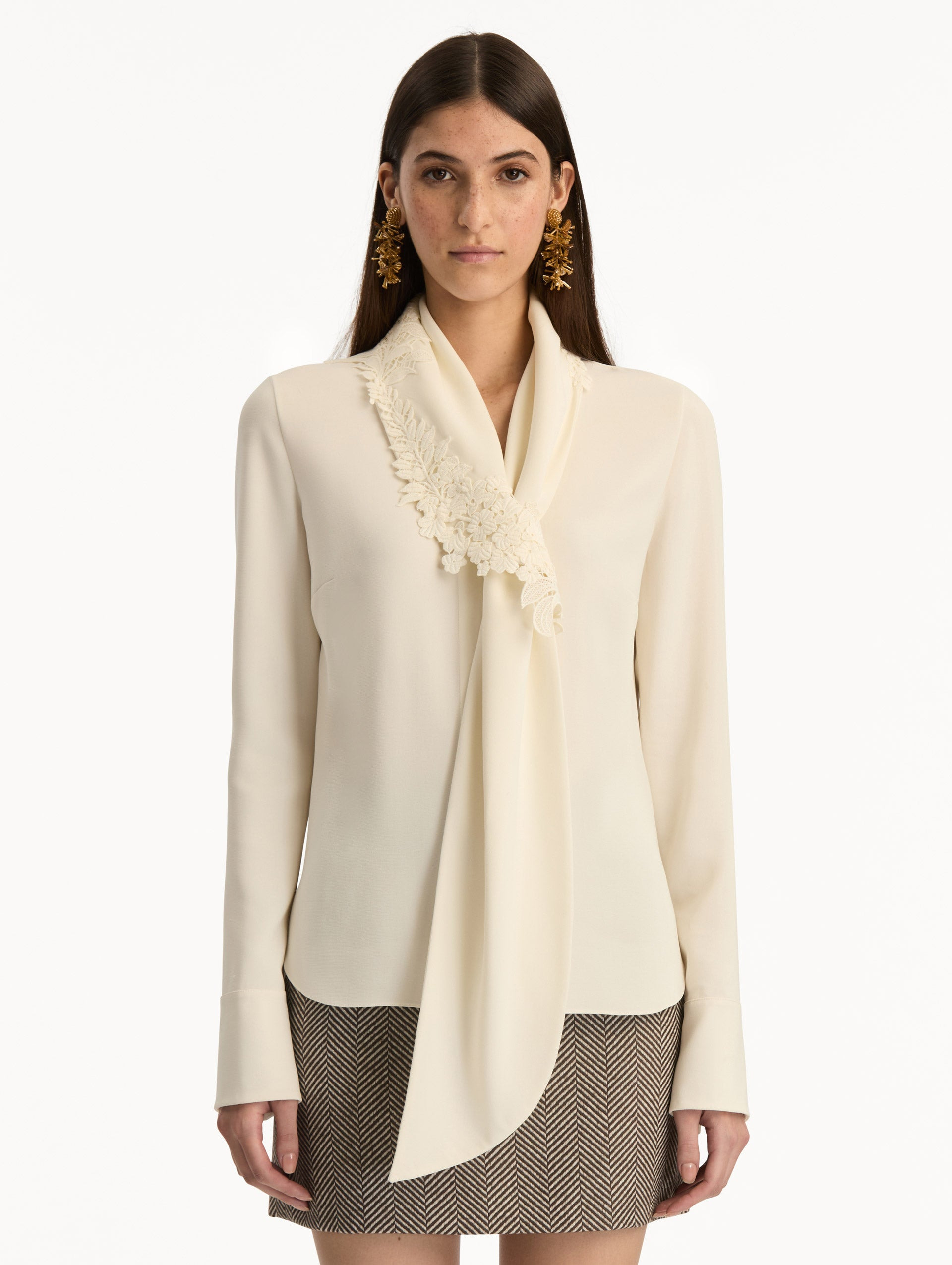 FOXGLOVE TIE-NECK GEORGETTE BLOUSE - 2