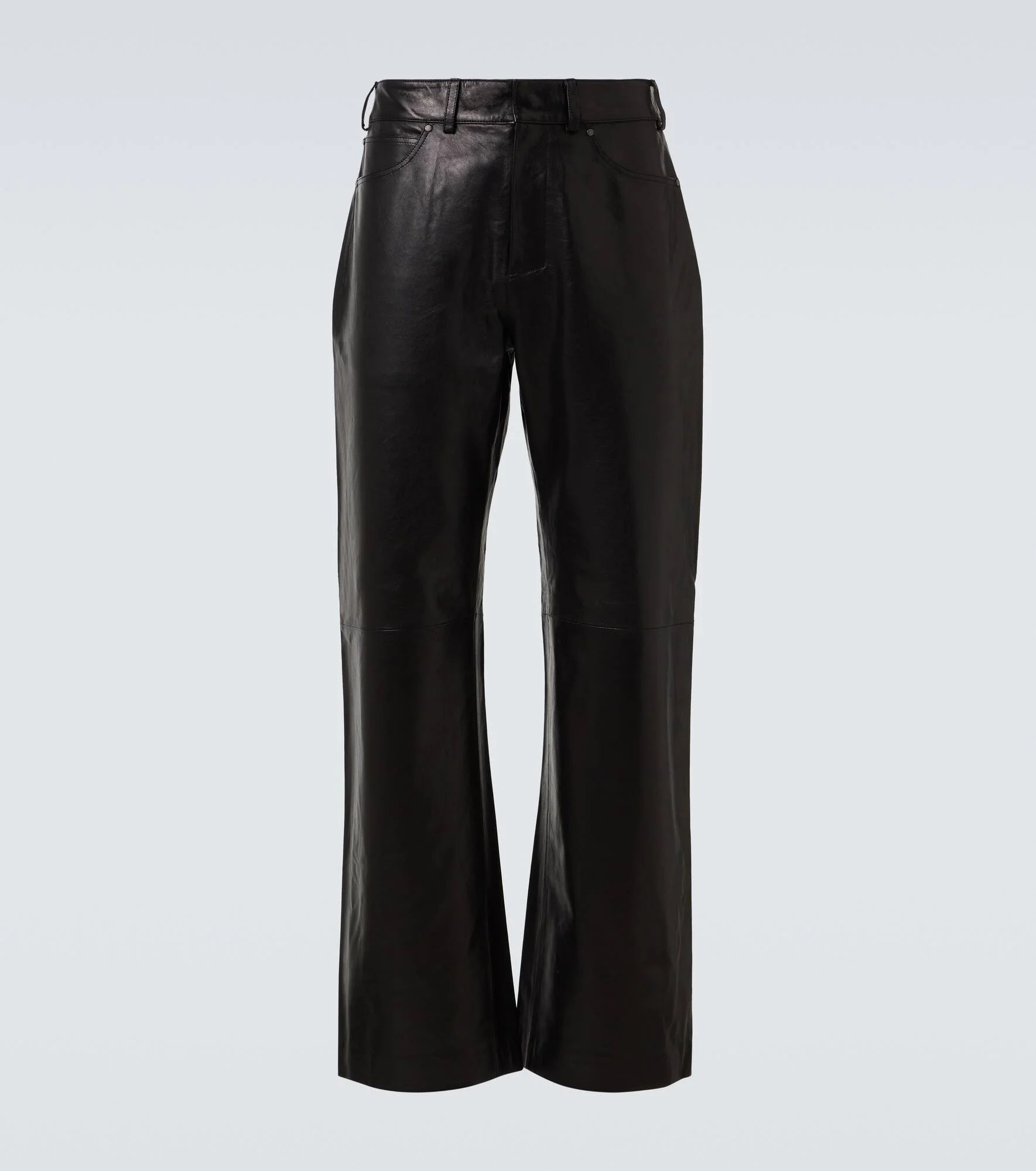 Leather straight pants - 1
