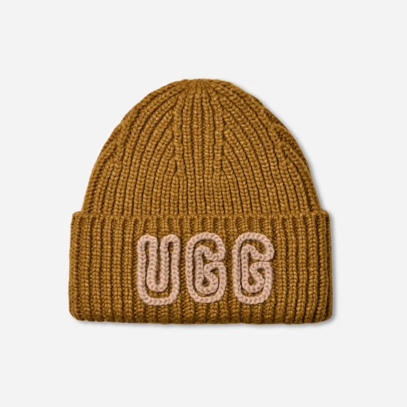 ® Women's Chunky Crafted Rib Beanie Acrylic Blend in Ochre Green - 1