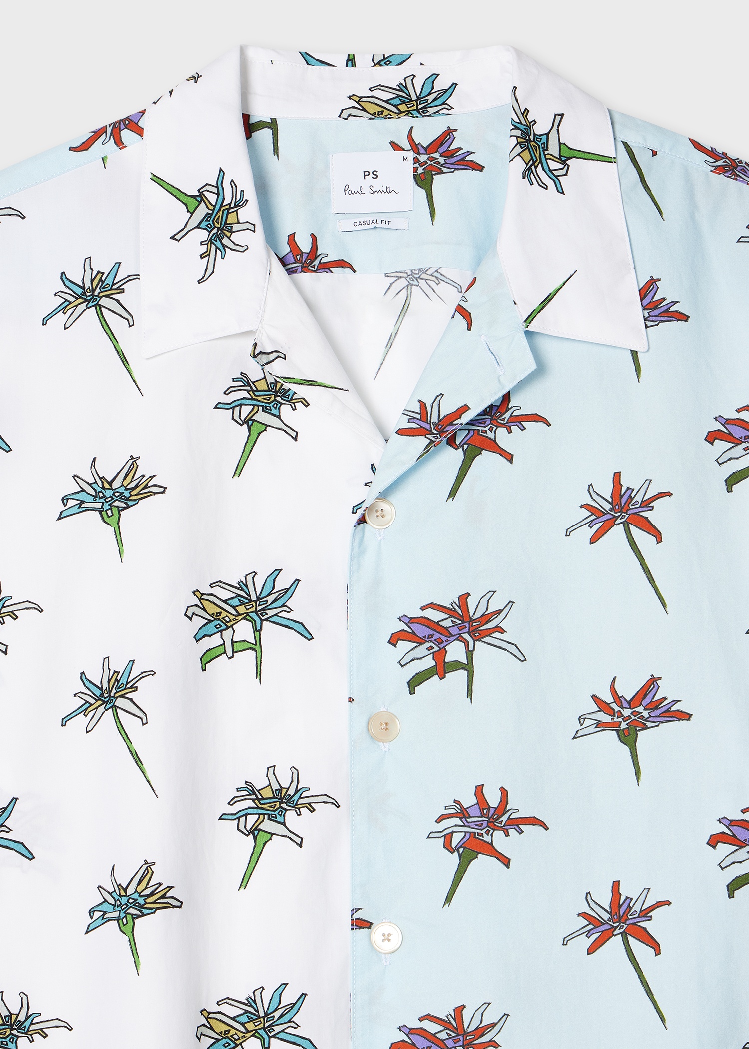 White And Blue 'Edelweiss' Print Short-Sleeve Shirt - 3